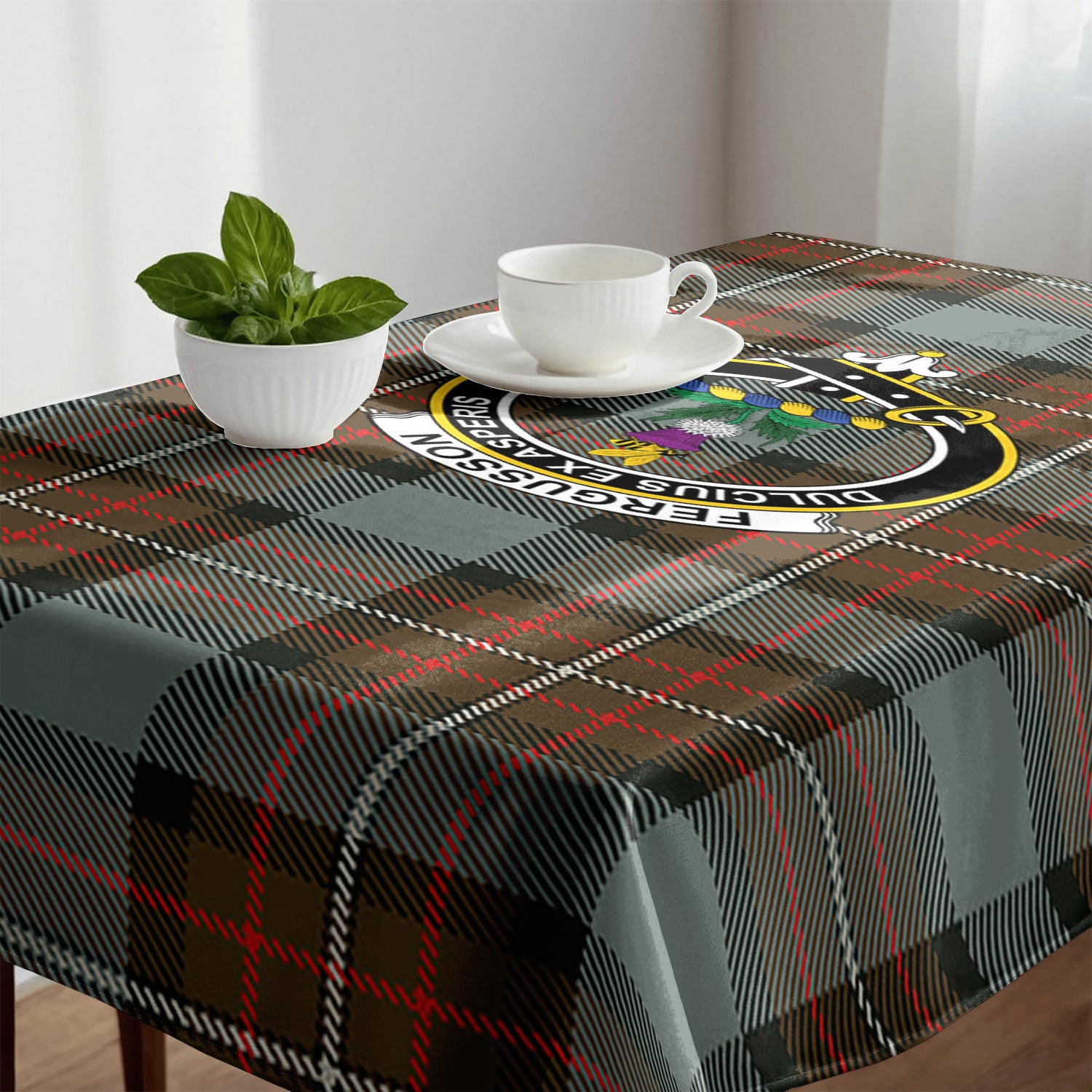 Fergusson Weathered Tartan Crest Tablecloth