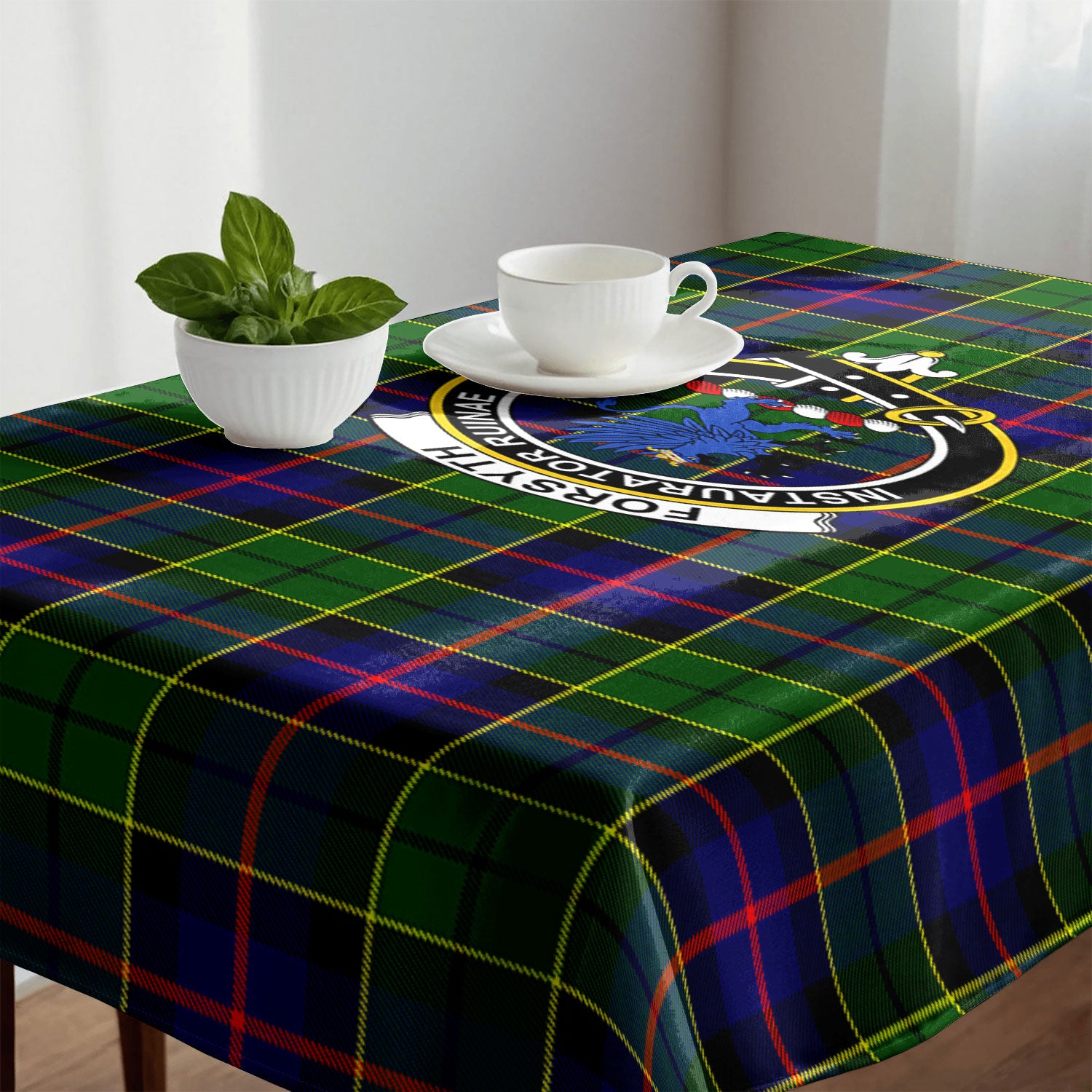 Forsyth Modern Tartan Crest Tablecloth