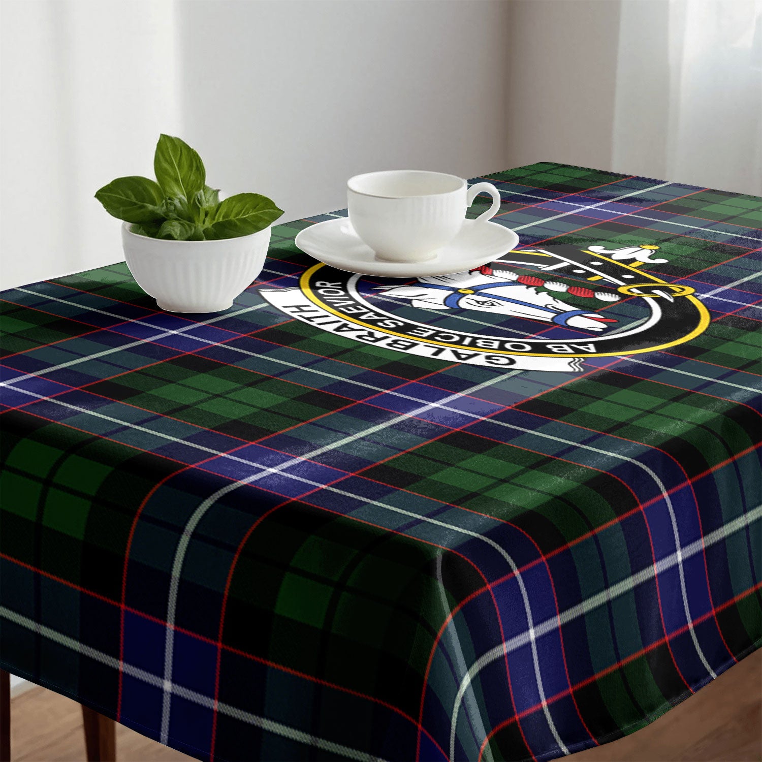 Galbraith Modern Tartan Crest Tablecloth