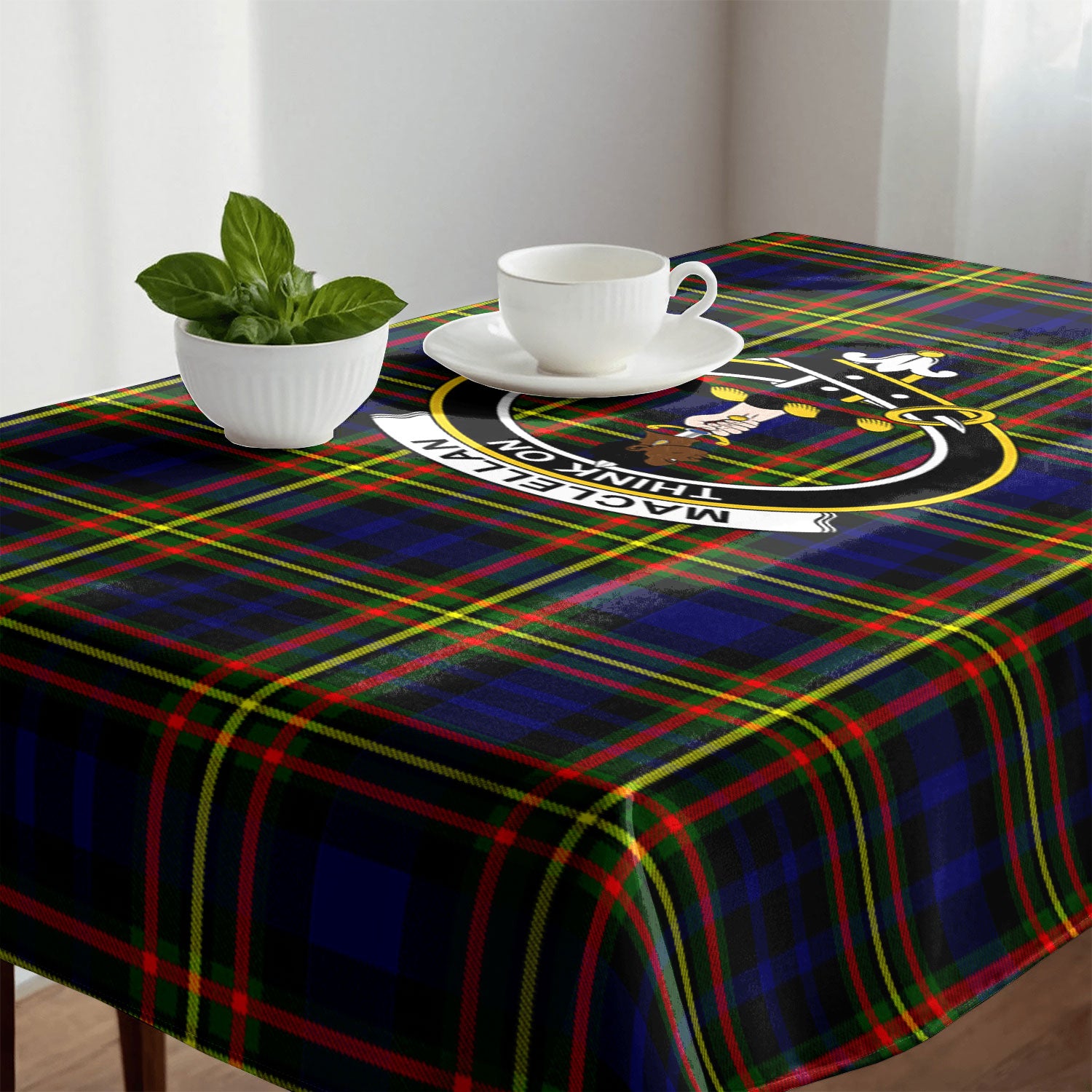 MacLellan Modern Tartan Crest Tablecloth