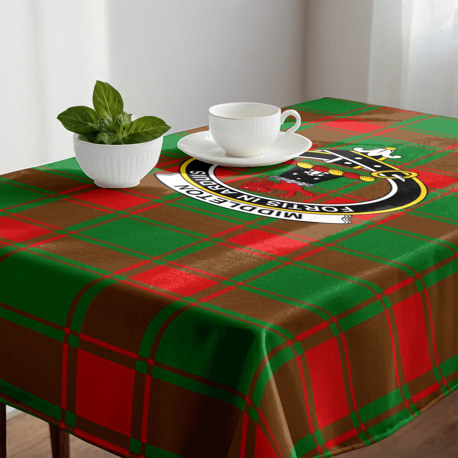 Middleton Modern Tartan Crest Tablecloth
