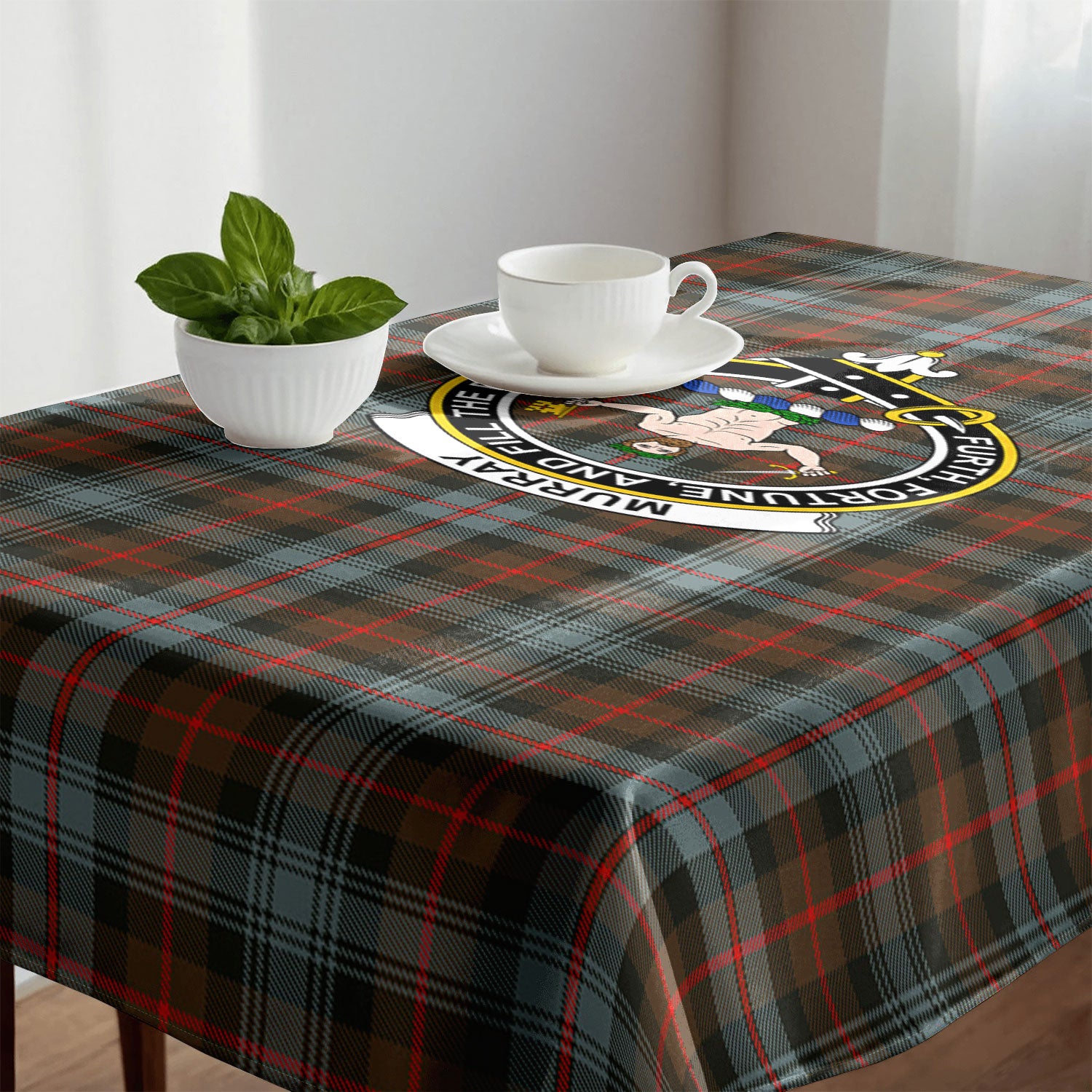 Murray of Atholl Weathered Tartan Crest Tablecloth