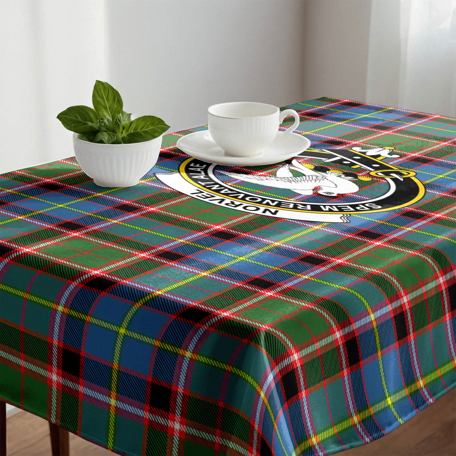 Norvel (or Norvill) Tartan Crest Tablecloth