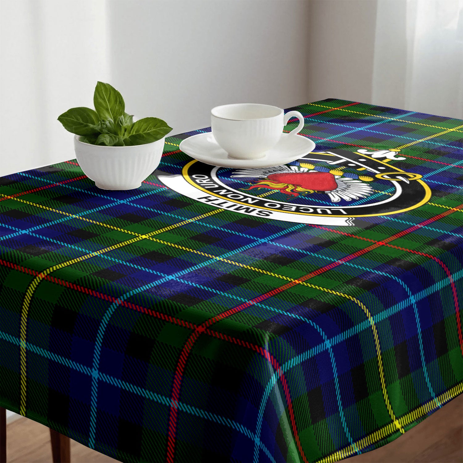 Smith Modern Tartan Crest Tablecloth