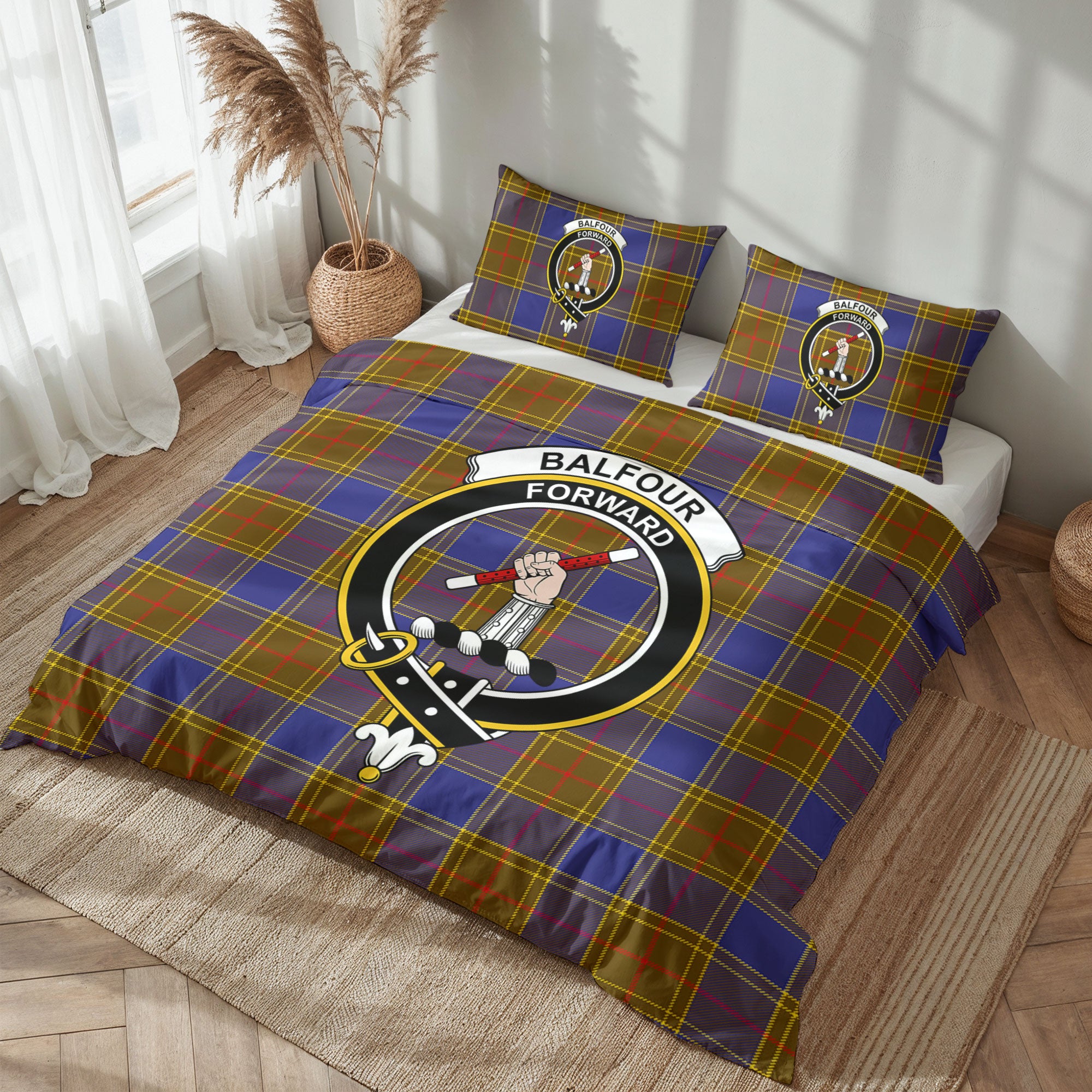 Balfour Modern Tartan Crest Bedding Set