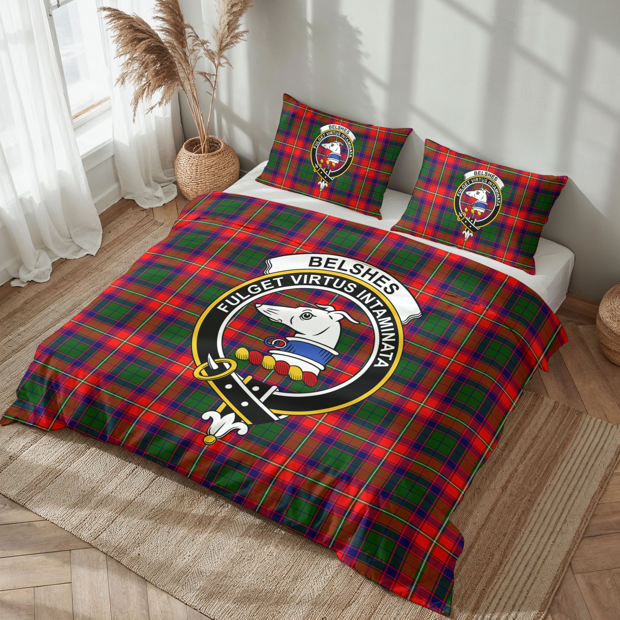 Belshes Tartan Crest Bedding Set