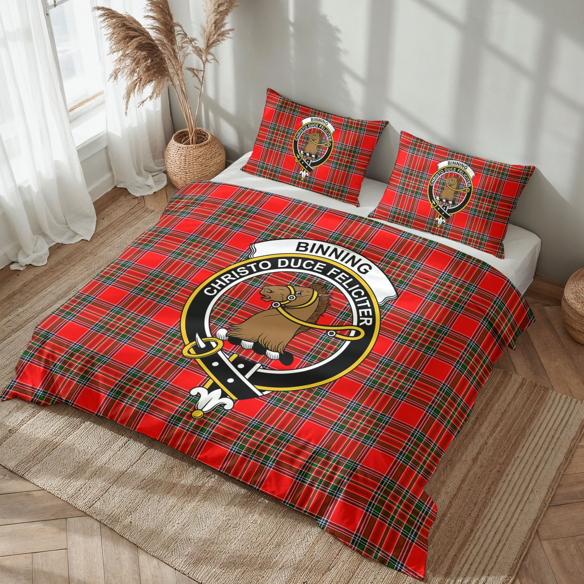 Binning (of Wallifoord) Tartan Crest Bedding Set