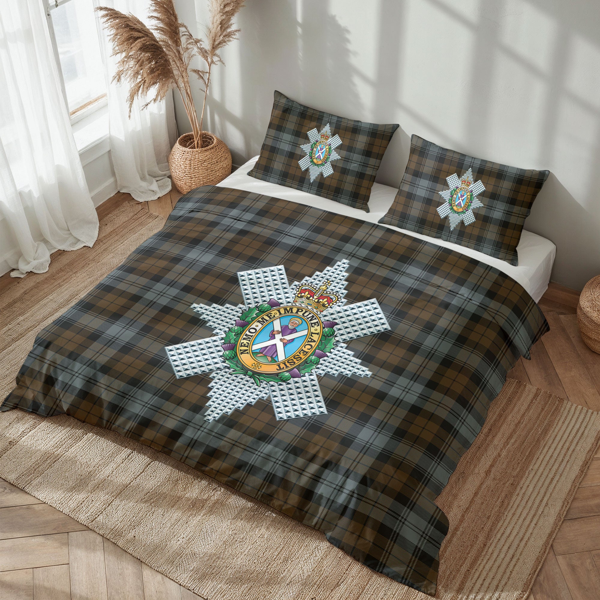 Black Watch Weathered Tartan Crest Bedding Set