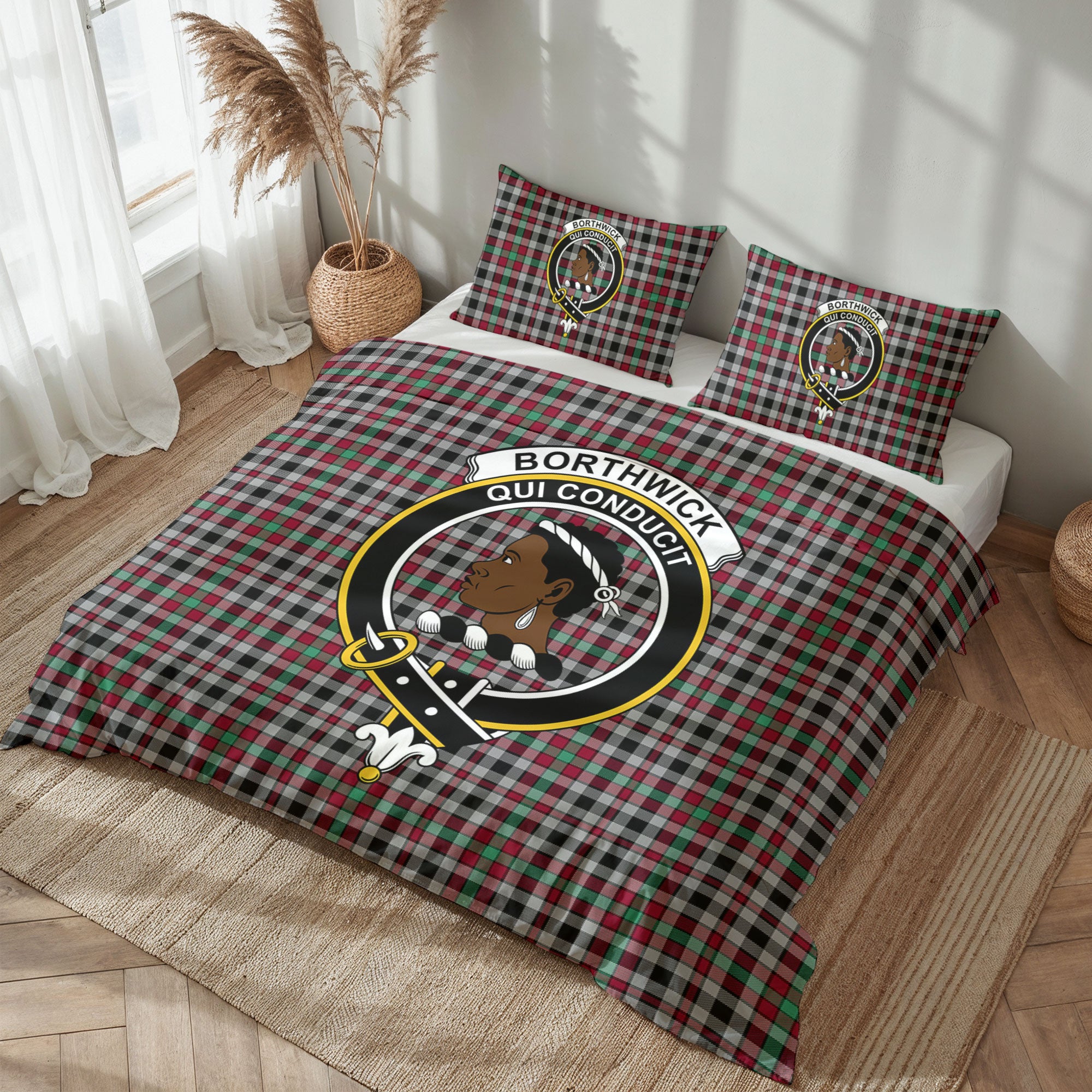 Borthwick Ancient Tartan Crest Bedding Set