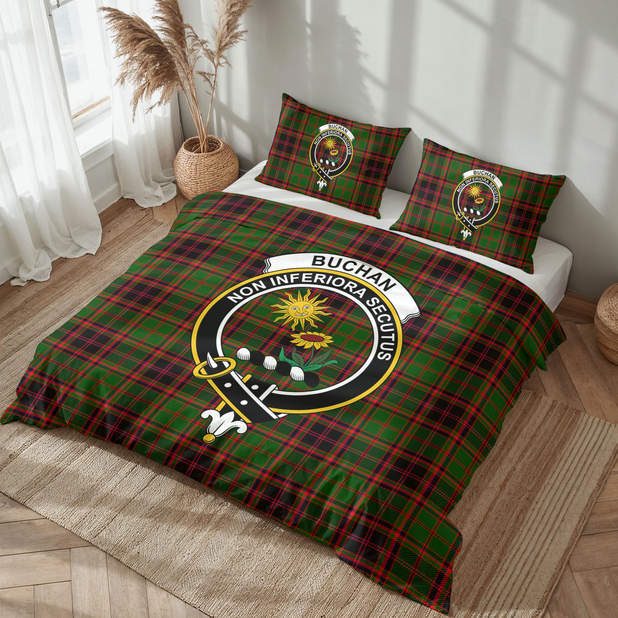Buchan Modern Tartan Crest Bedding Set