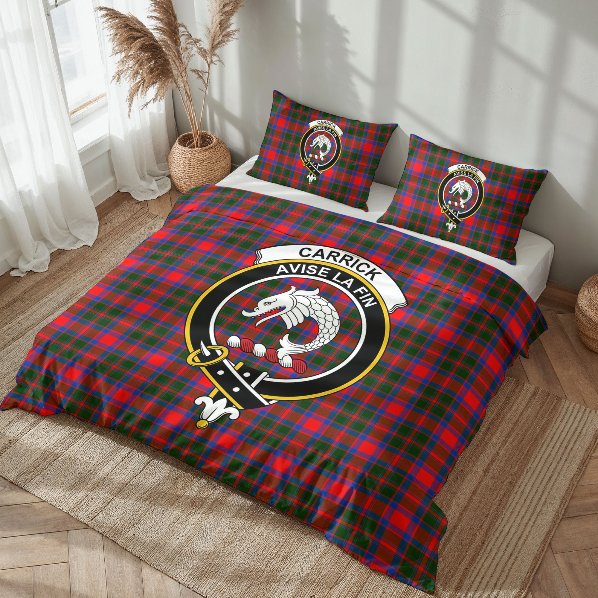 Carrick District Tartan Crest Bedding Set