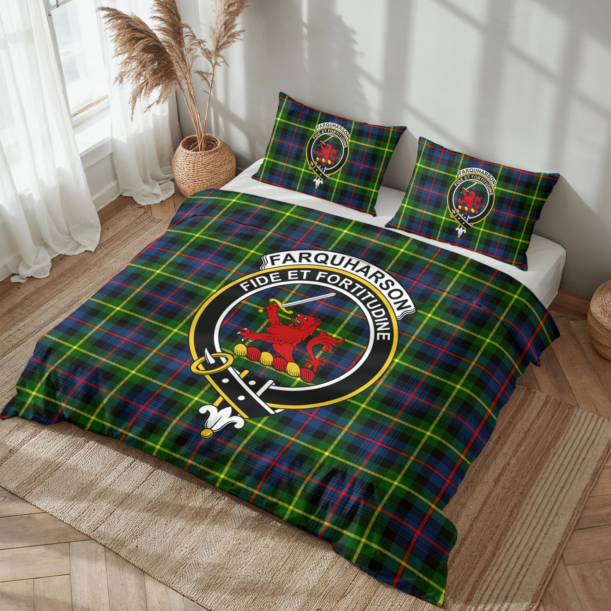 Farquharson Modern Tartan Crest Bedding Set