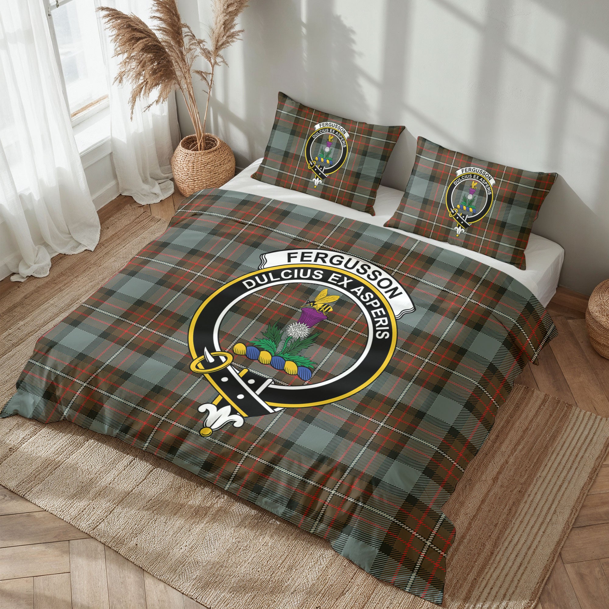 Fergusson Weathered Tartan Crest Bedding Set