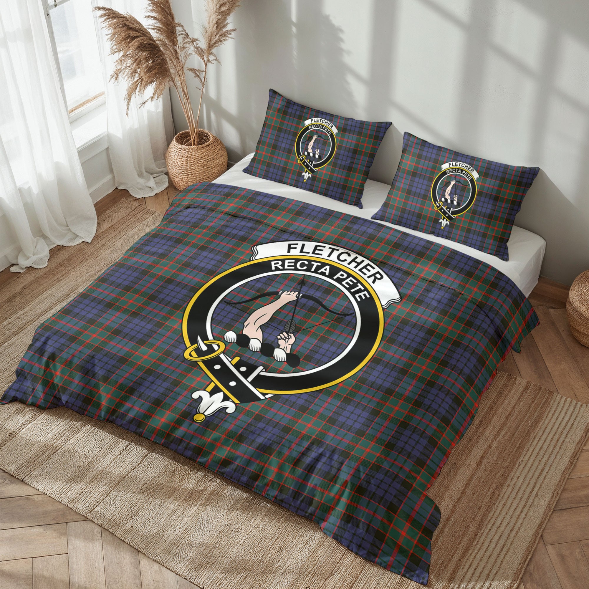 Fletcher of Dunans Tartan Crest Bedding Set