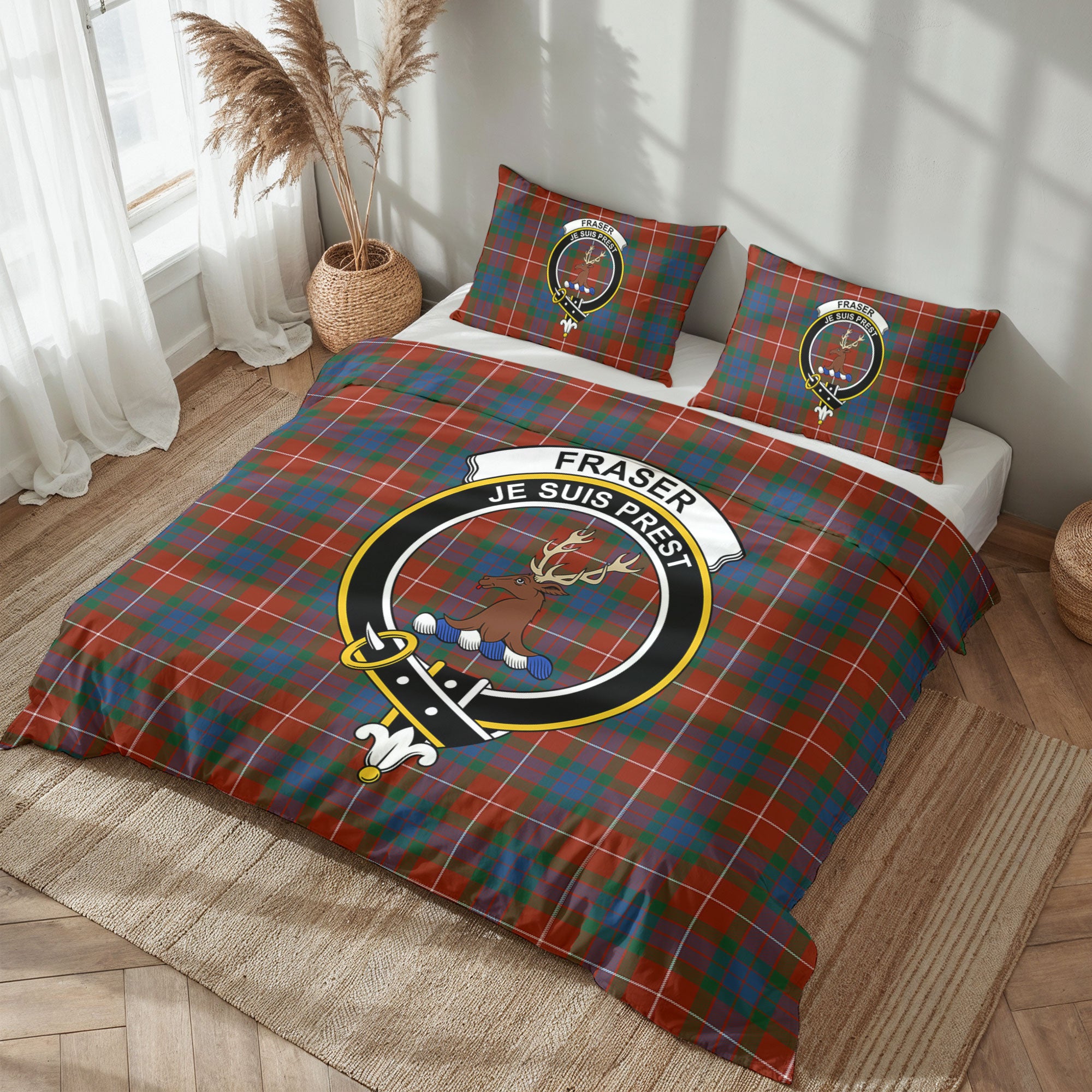 Fraser (of Lovat) Ancient Tartan Crest Bedding Set