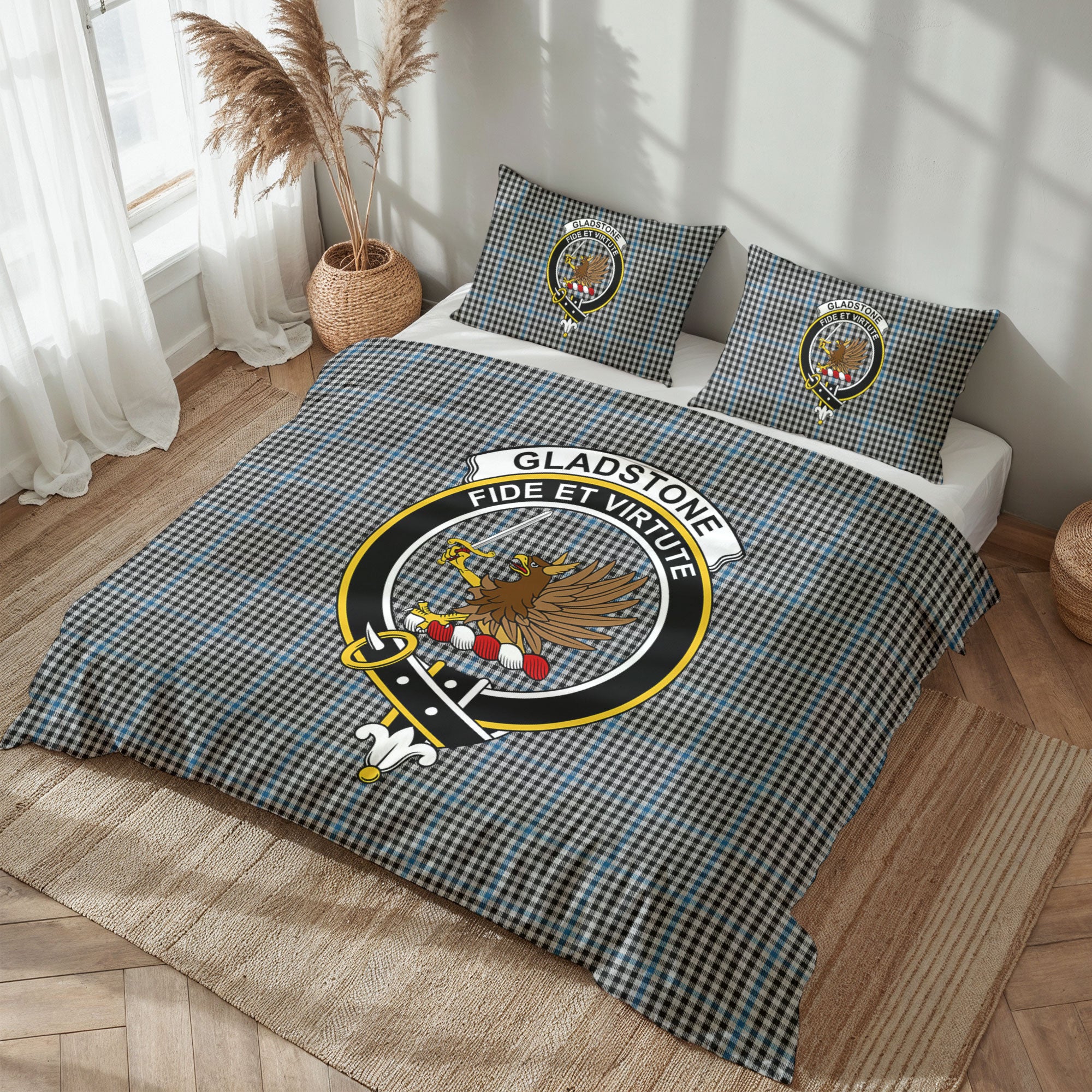 Gladstone Tartan Crest Bedding Set