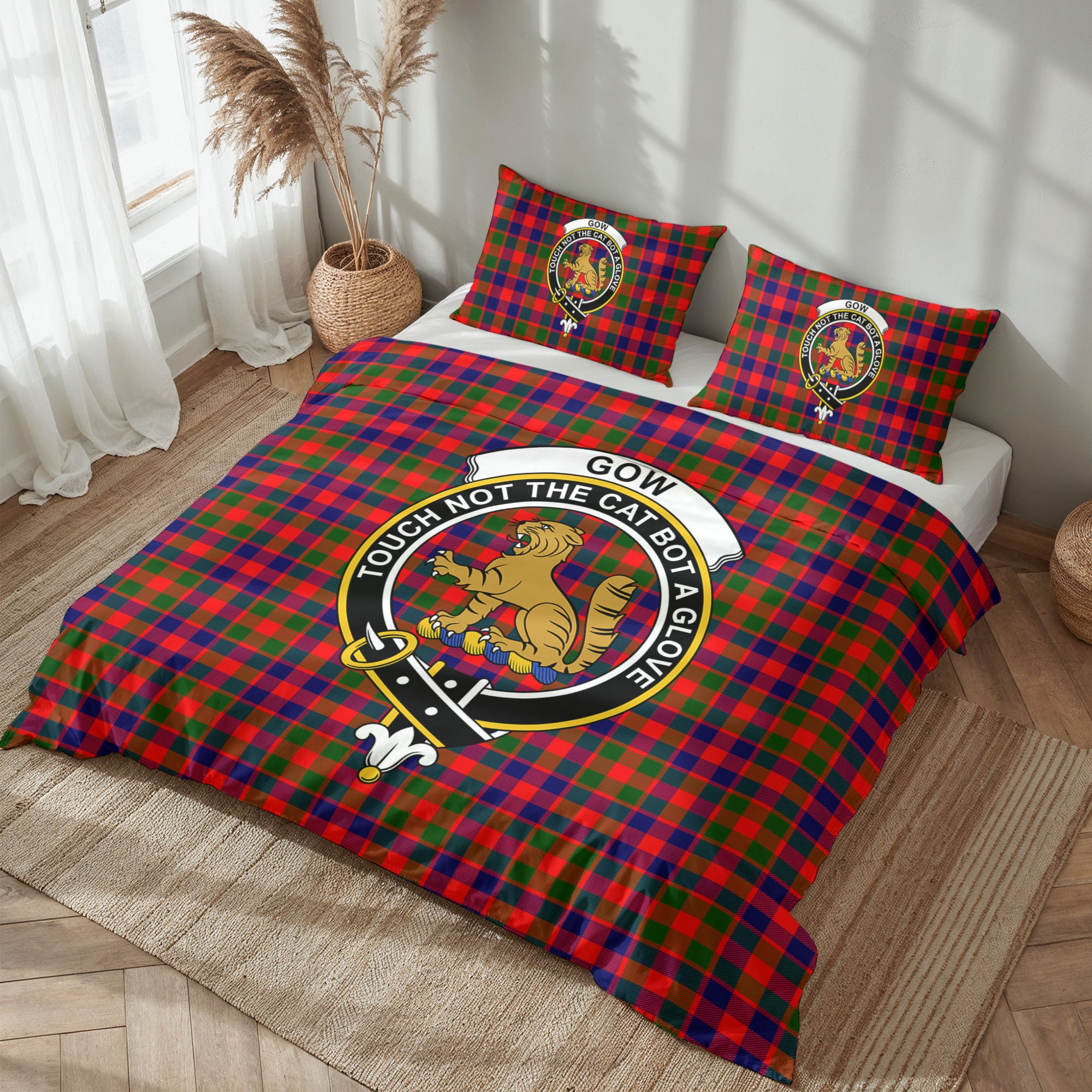 Gow (or McGouan) Tartan Crest Bedding Set