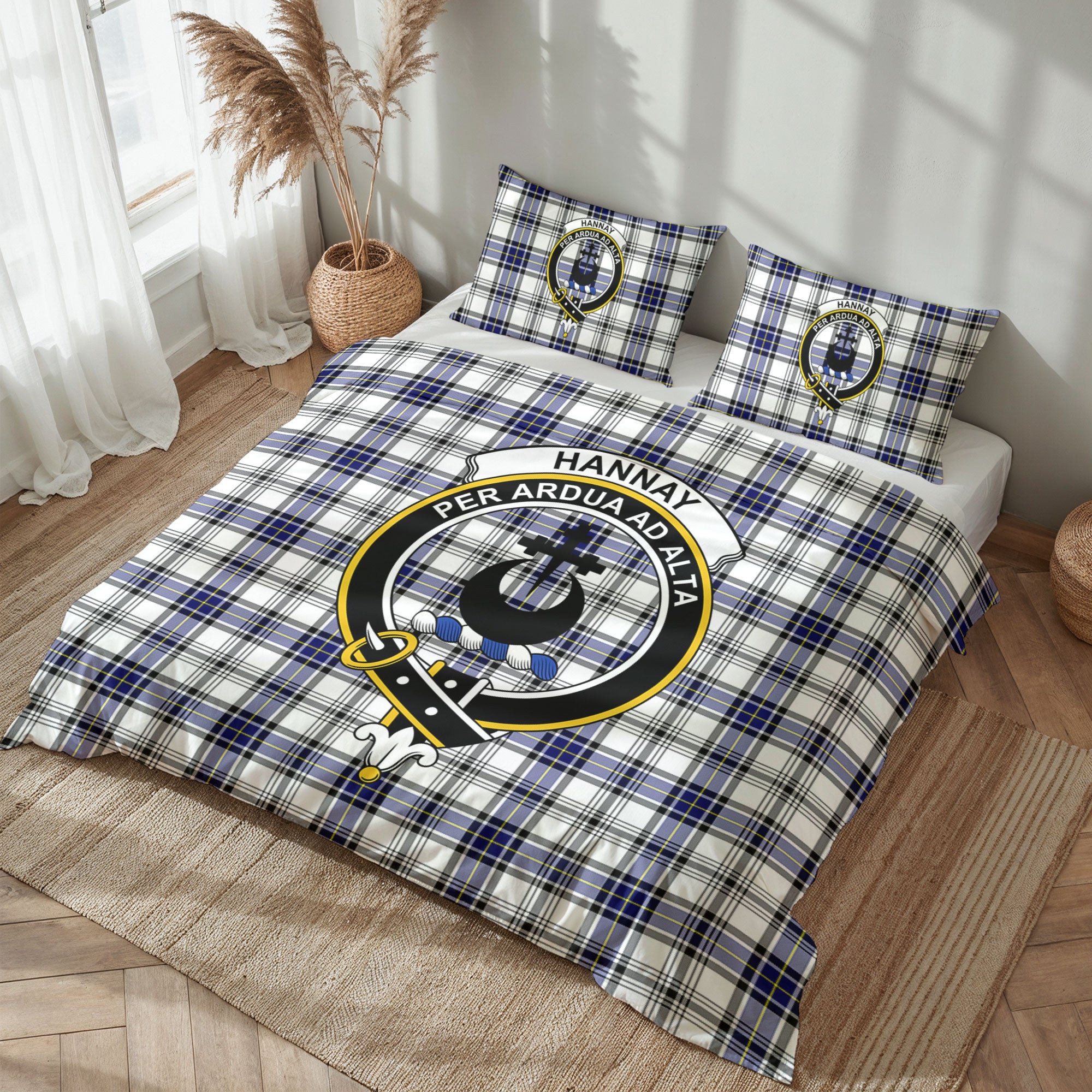 Hannay Modern Tartan Crest Bedding Set