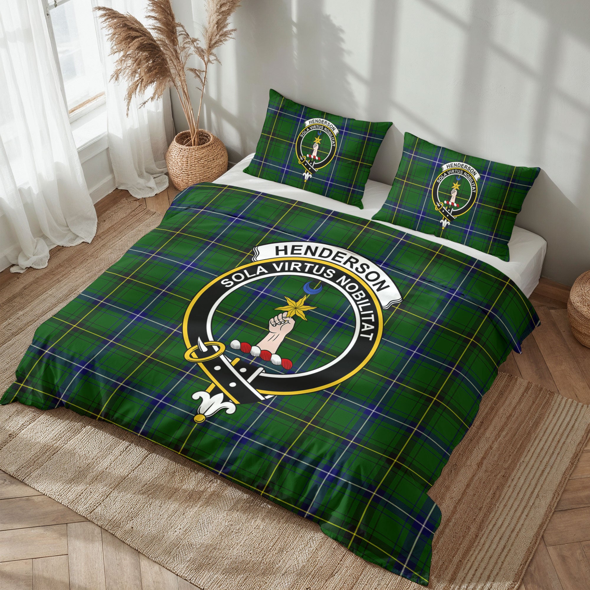 Henderson Modern Tartan Crest Bedding Set