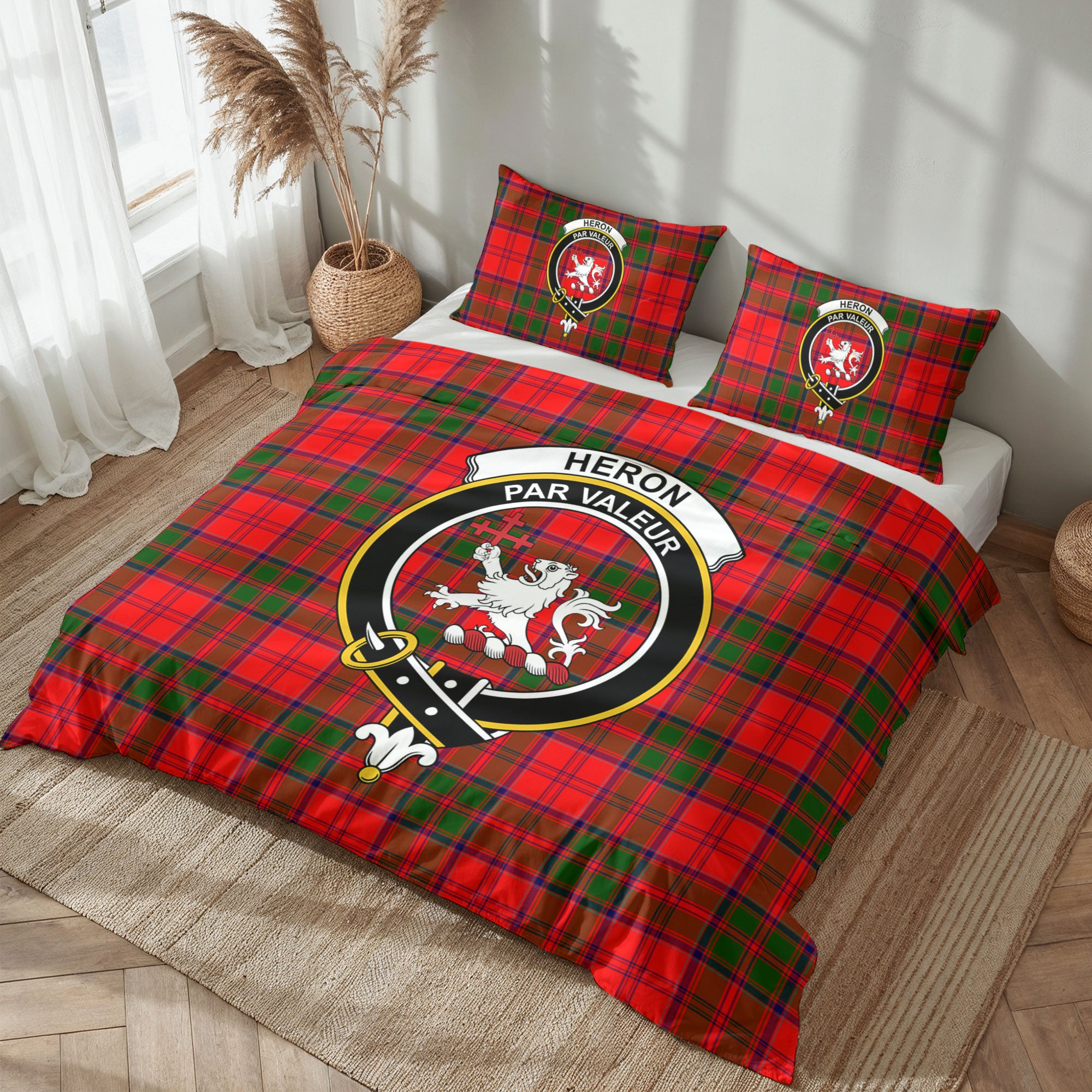 Heron Tartan Crest Bedding Set