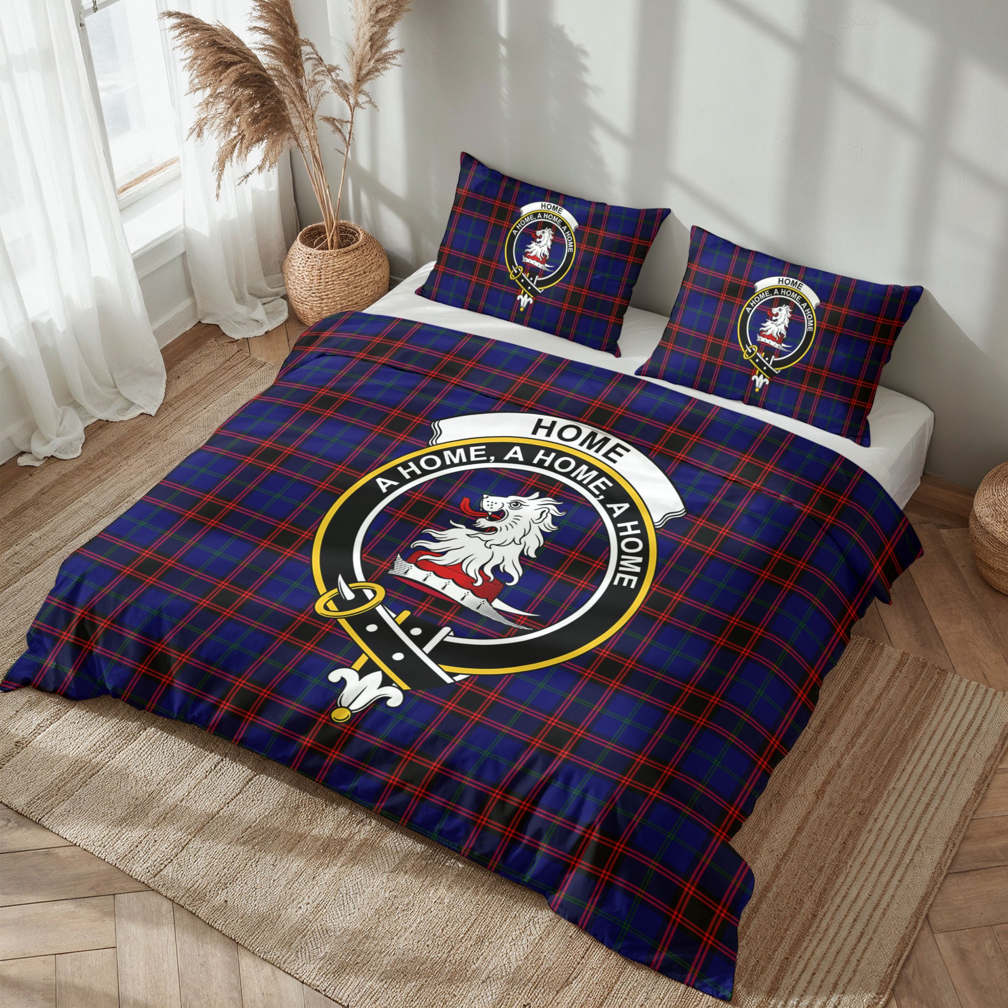 Home Modern Tartan Crest Bedding Set