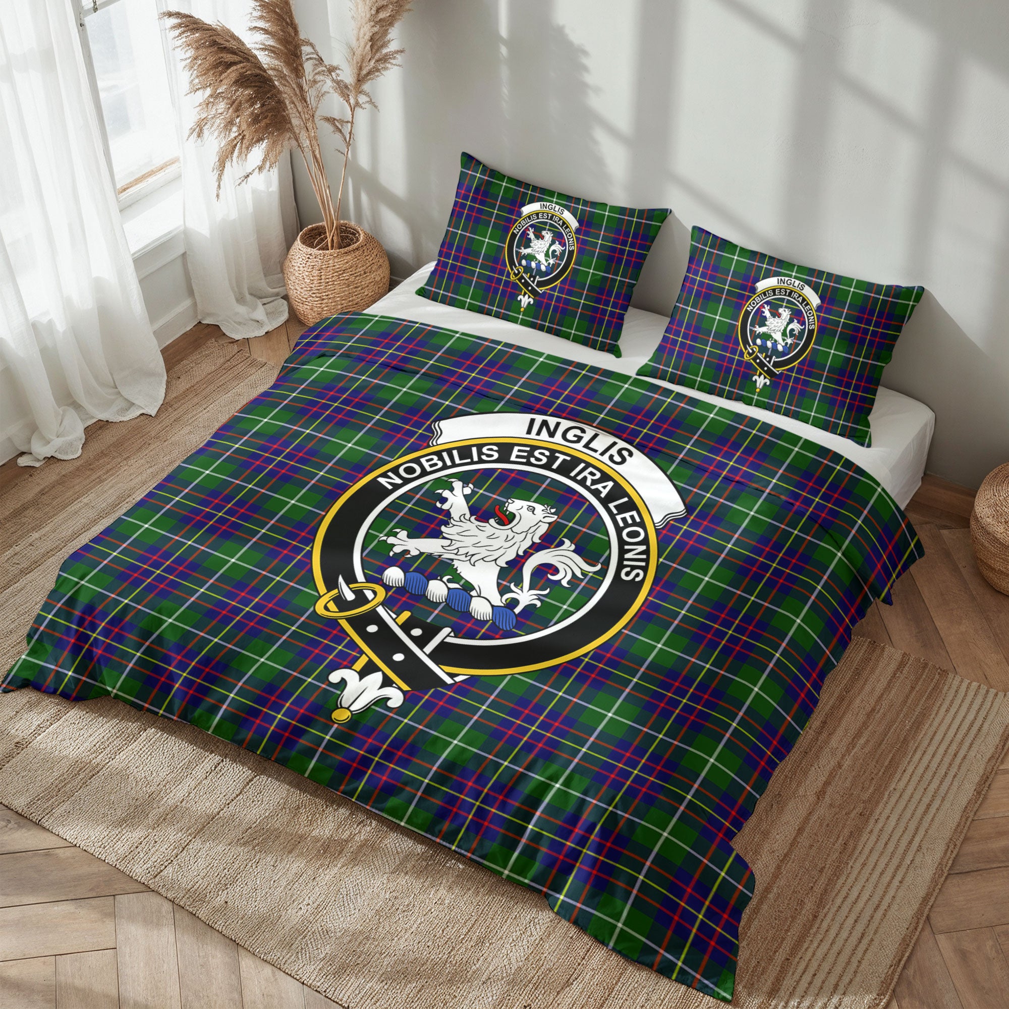 Inglis Modern Tartan Crest Bedding Set