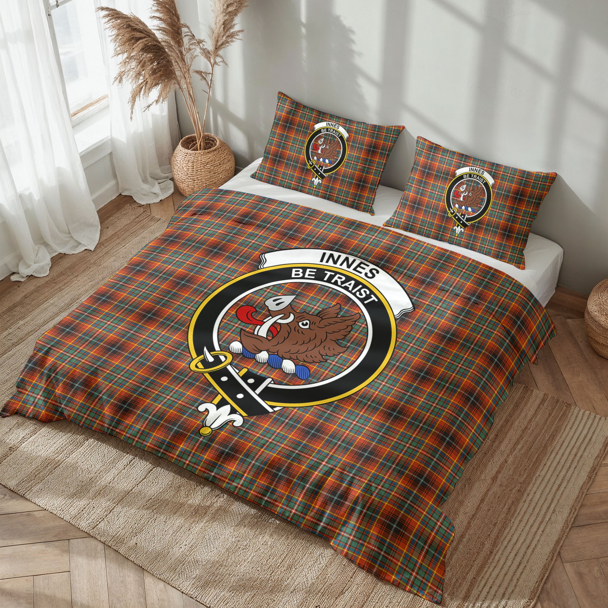 Innes Ancient Tartan Crest Bedding Set
