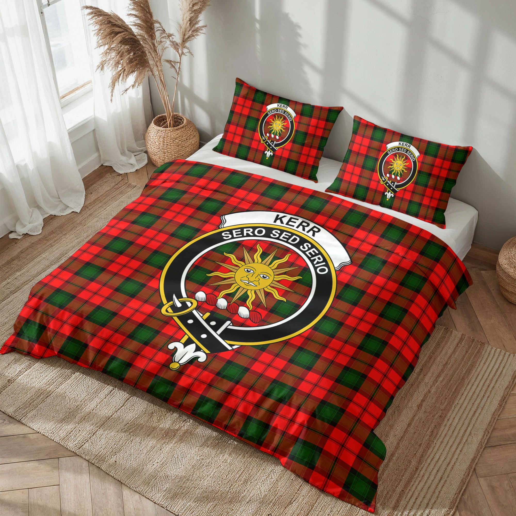Kerr Modern Tartan Crest Bedding Set