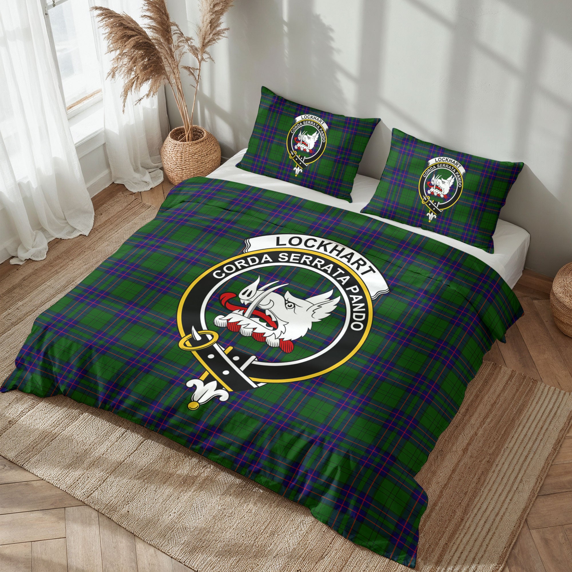 Lockhart Modern Tartan Crest Bedding Set