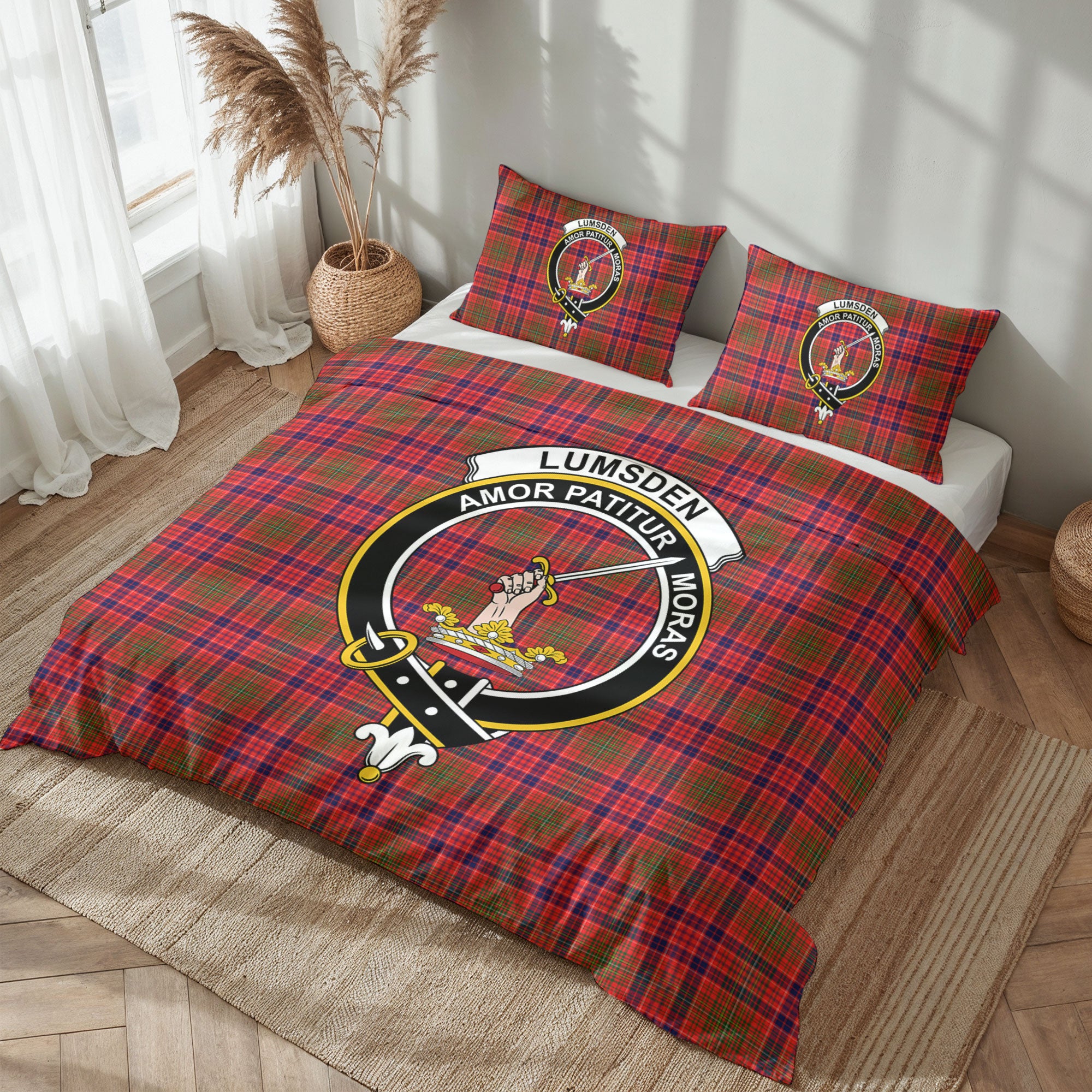 Lumsden Modern Tartan Crest Bedding Set