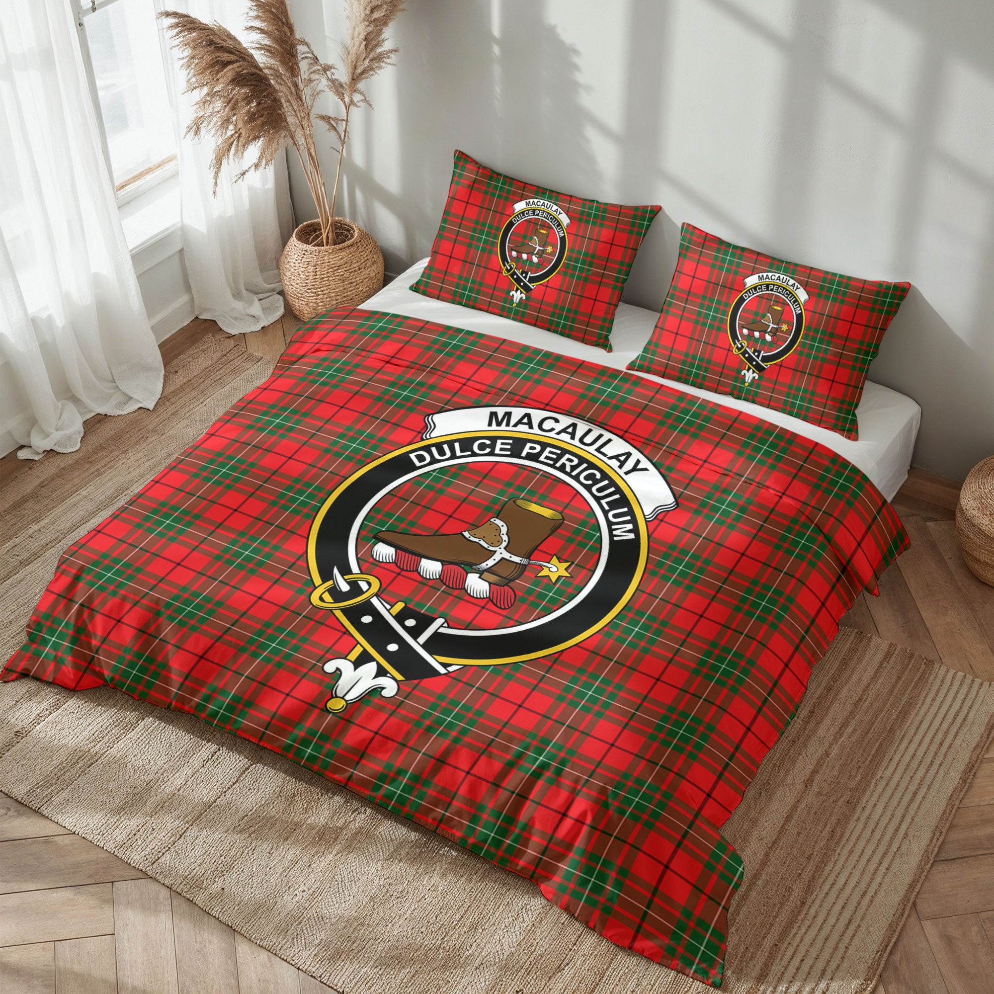 MacAulay Modern Tartan Crest Bedding Set