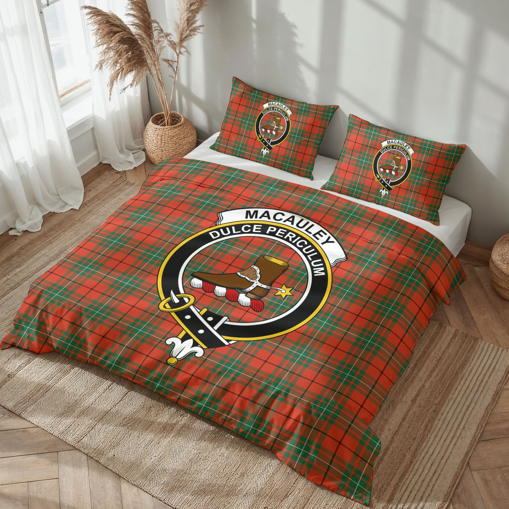 MacAuley Ancient Tartan Crest Bedding Set