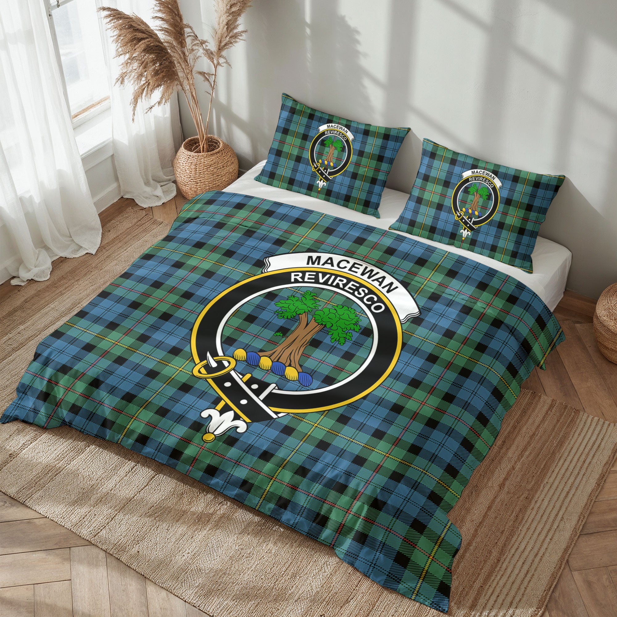 MacEwan Ancient Tartan Crest Bedding Set