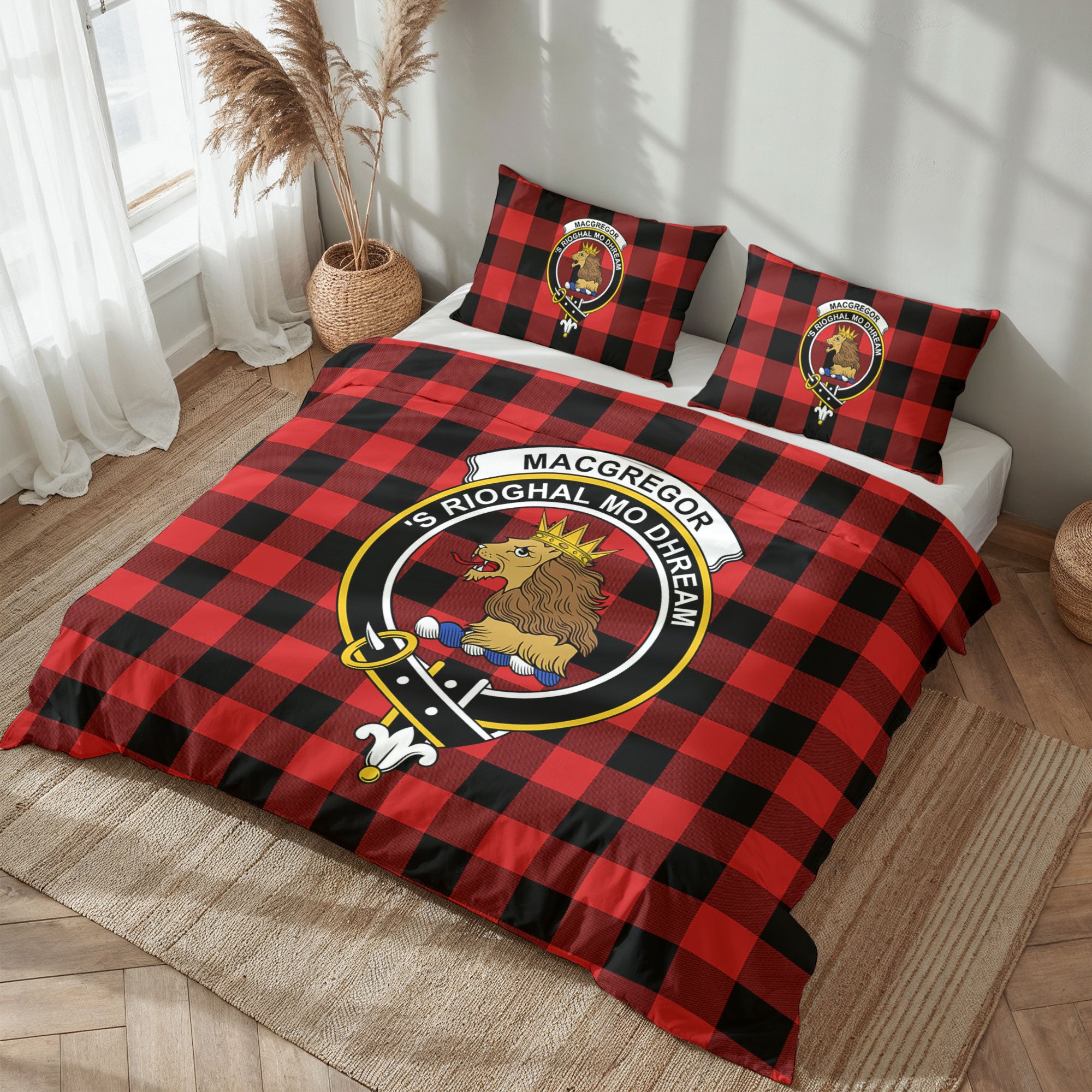 MacGregor Rob Roy Modern Tartan Crest Bedding Set