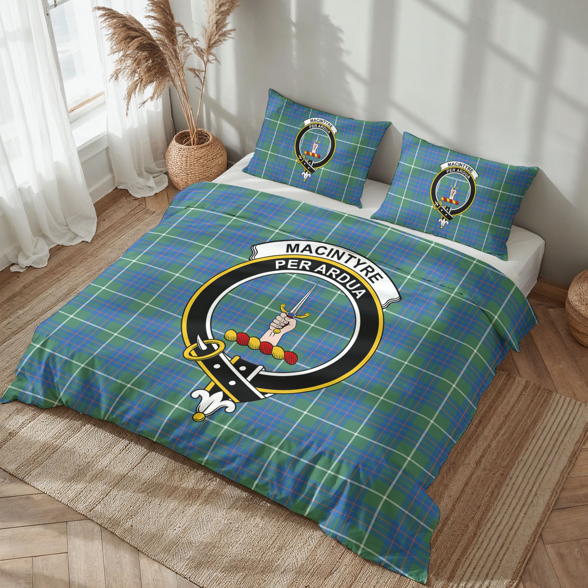 MacIntyre Hunting Ancient Tartan Crest Bedding Set