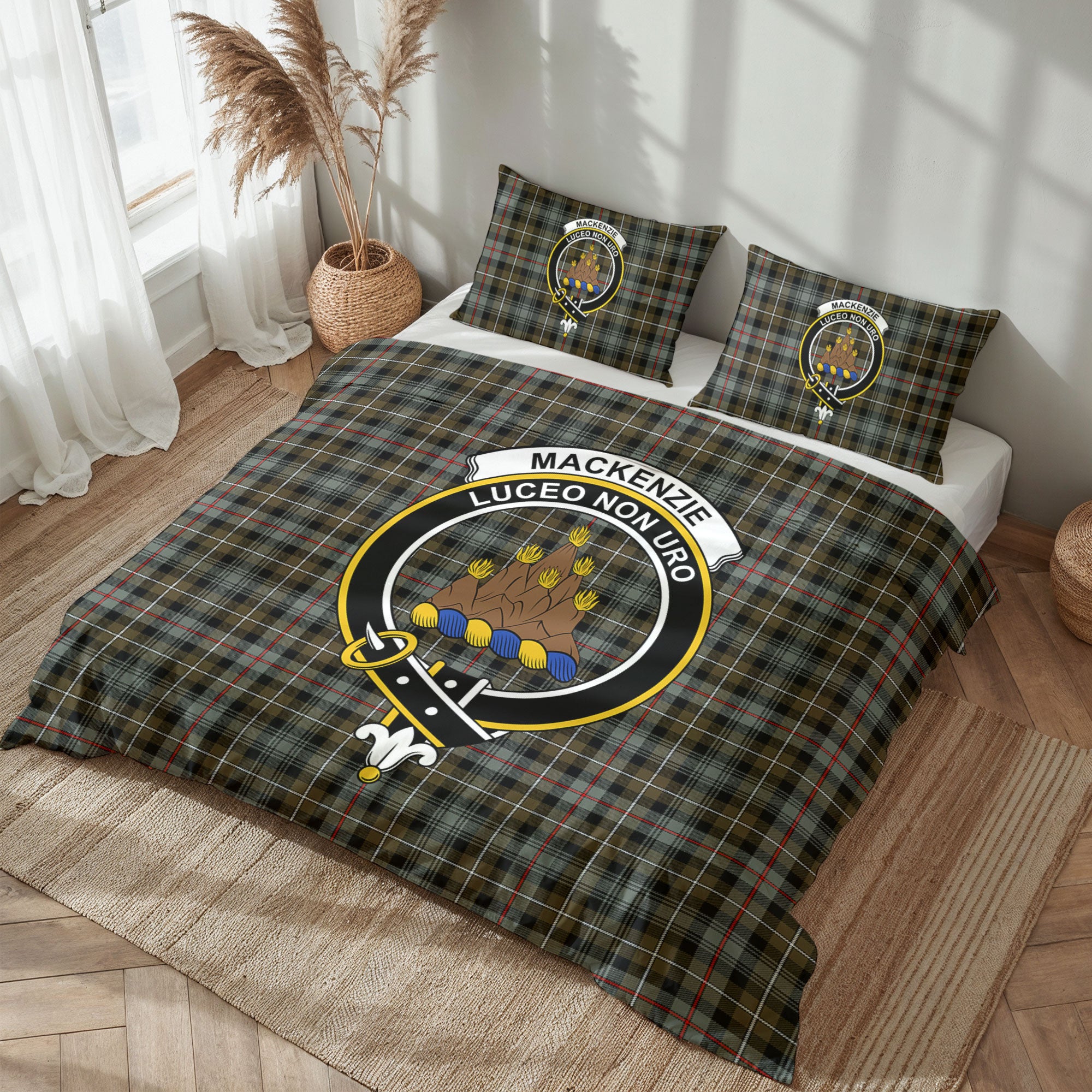 MacKenzie Weathered Tartan Crest Bedding Set