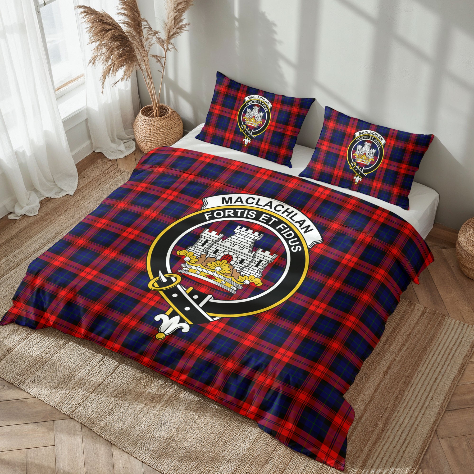 MacLachlan Modern Tartan Crest Bedding Set
