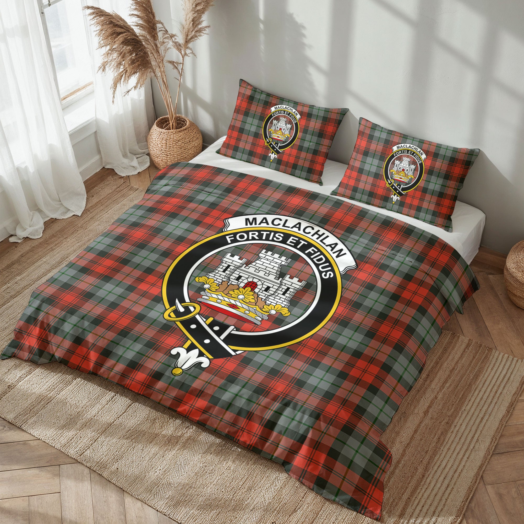 MacLachlan Weathered Tartan Crest Bedding Set