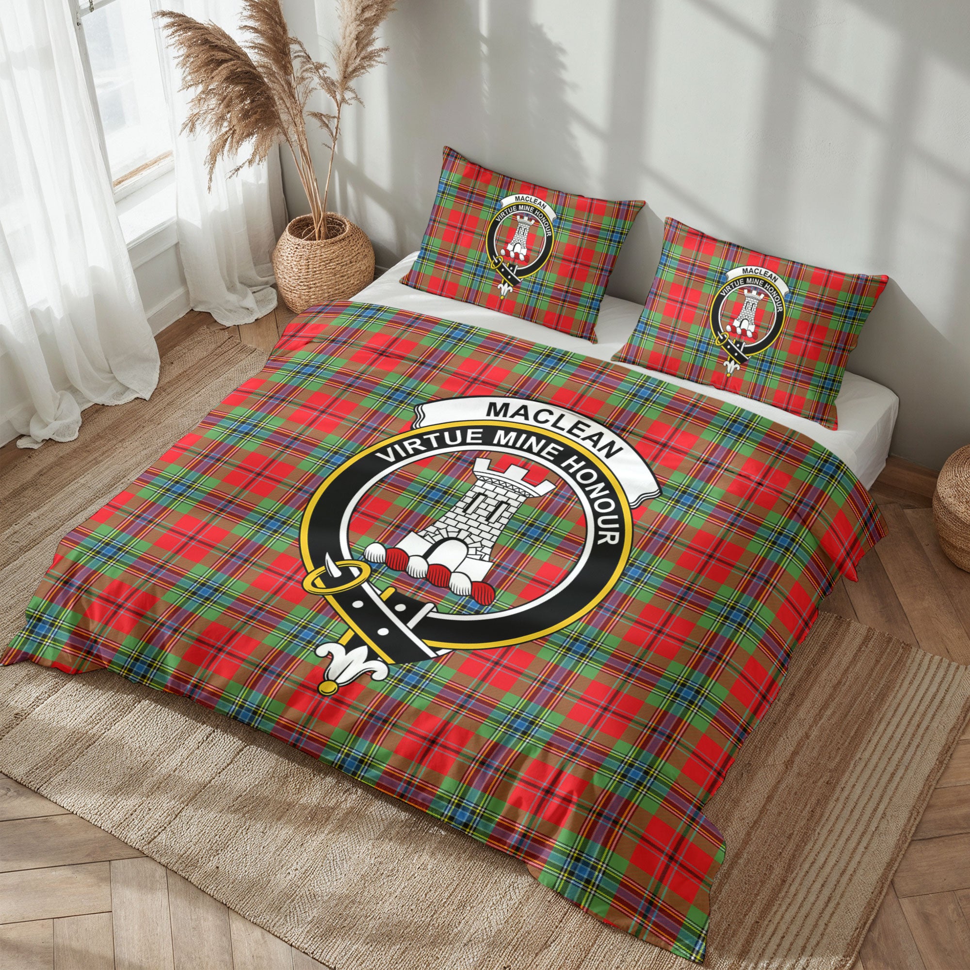MacLean of Duart Modern Tartan Crest Bedding Set