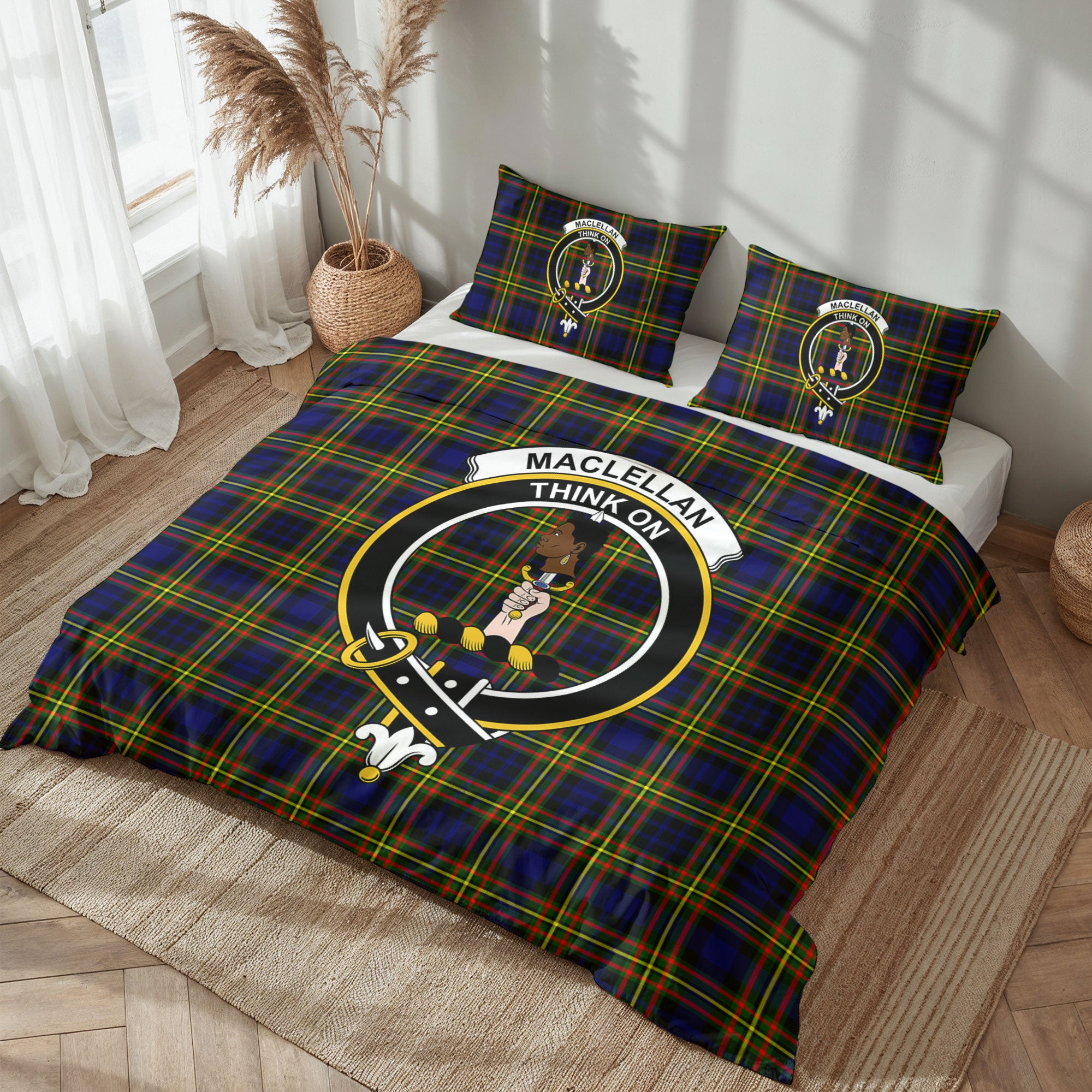 MacLellan Modern Tartan Crest Bedding Set
