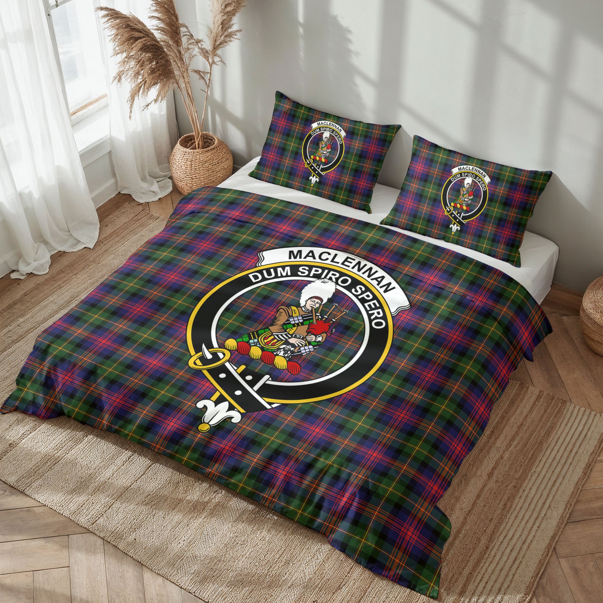 MacLennan Modern Tartan Crest Bedding Set