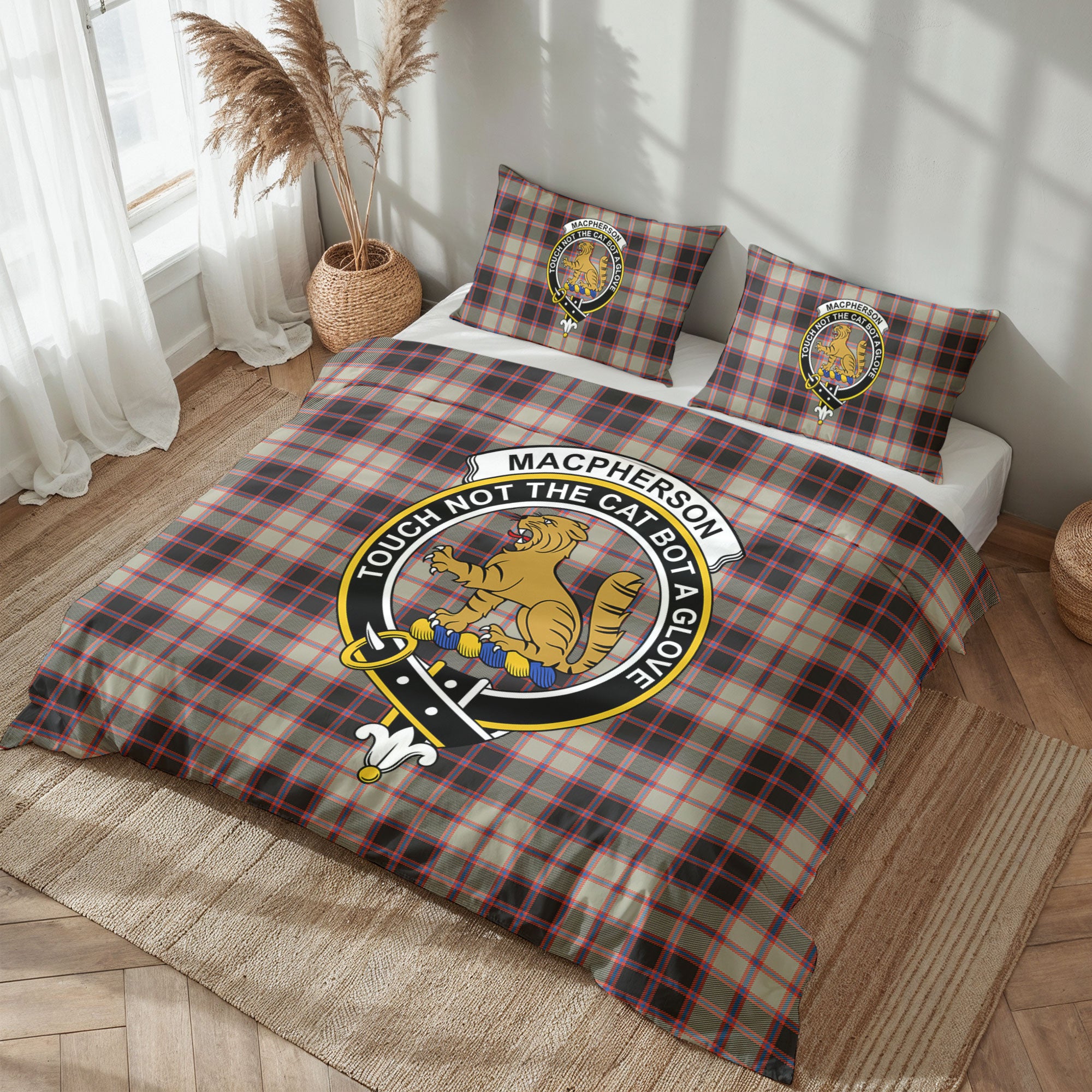MacPherson Hunting Ancient Tartan Crest Bedding Set