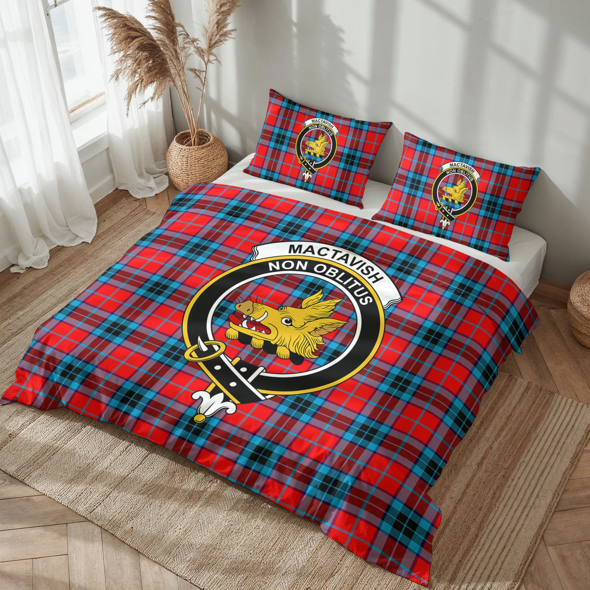 MacTavish Modern Tartan Crest Bedding Set