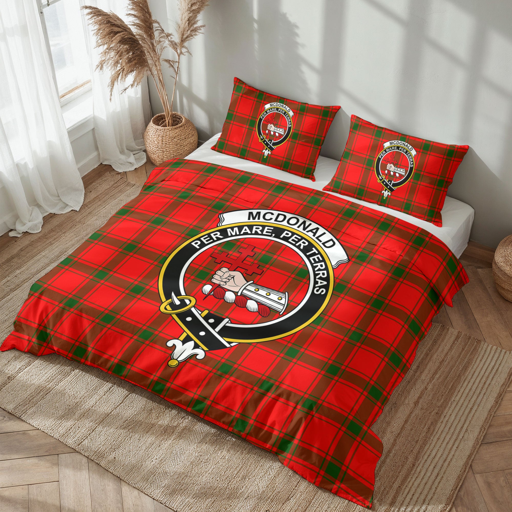 McDonald of Sleat Tartan Crest Bedding Set