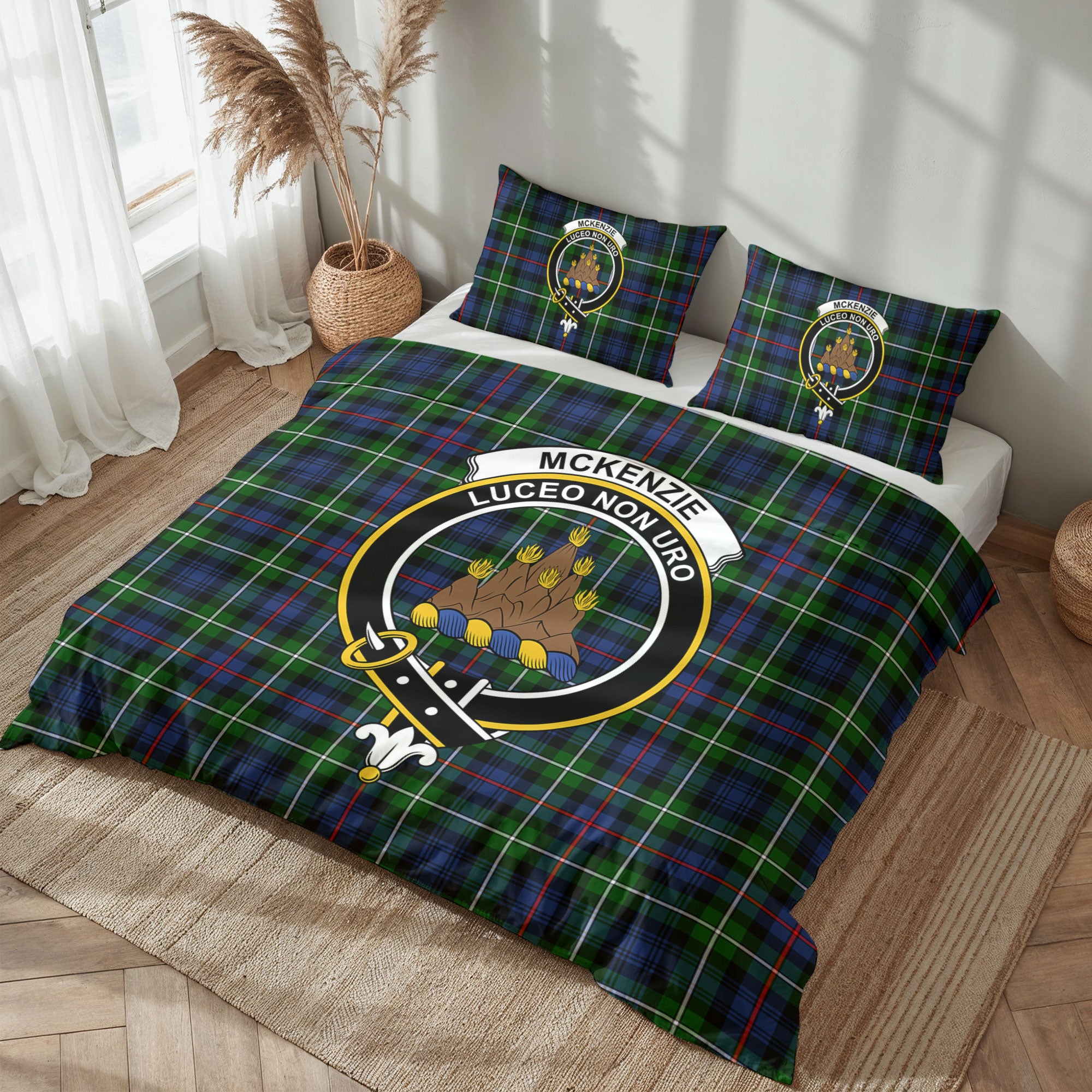 McKenzie Modern Tartan Crest Bedding Set