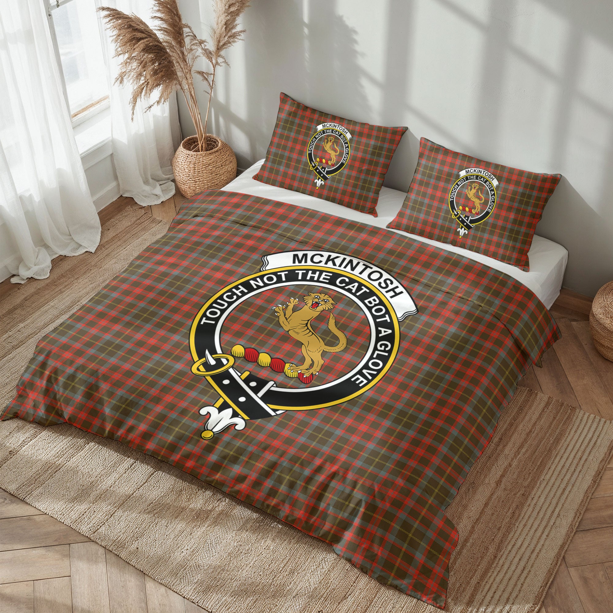 McKintosh Hunting Weathered Tartan Crest Bedding Set