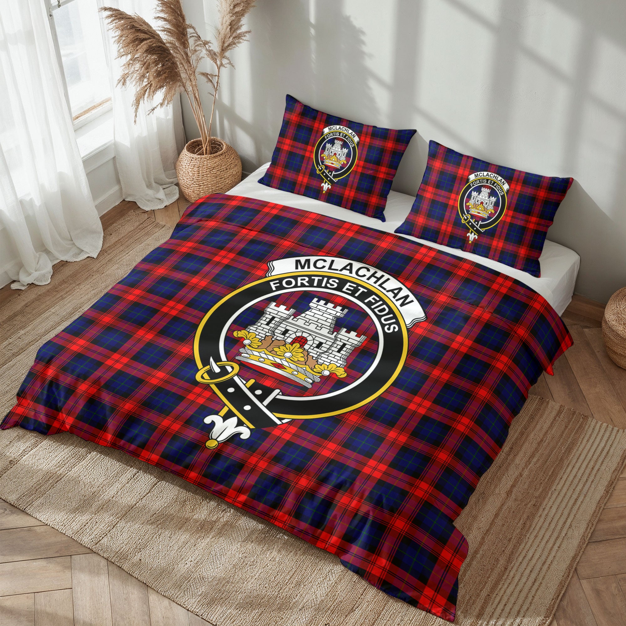 McLachlan Modern Tartan Crest Bedding Set