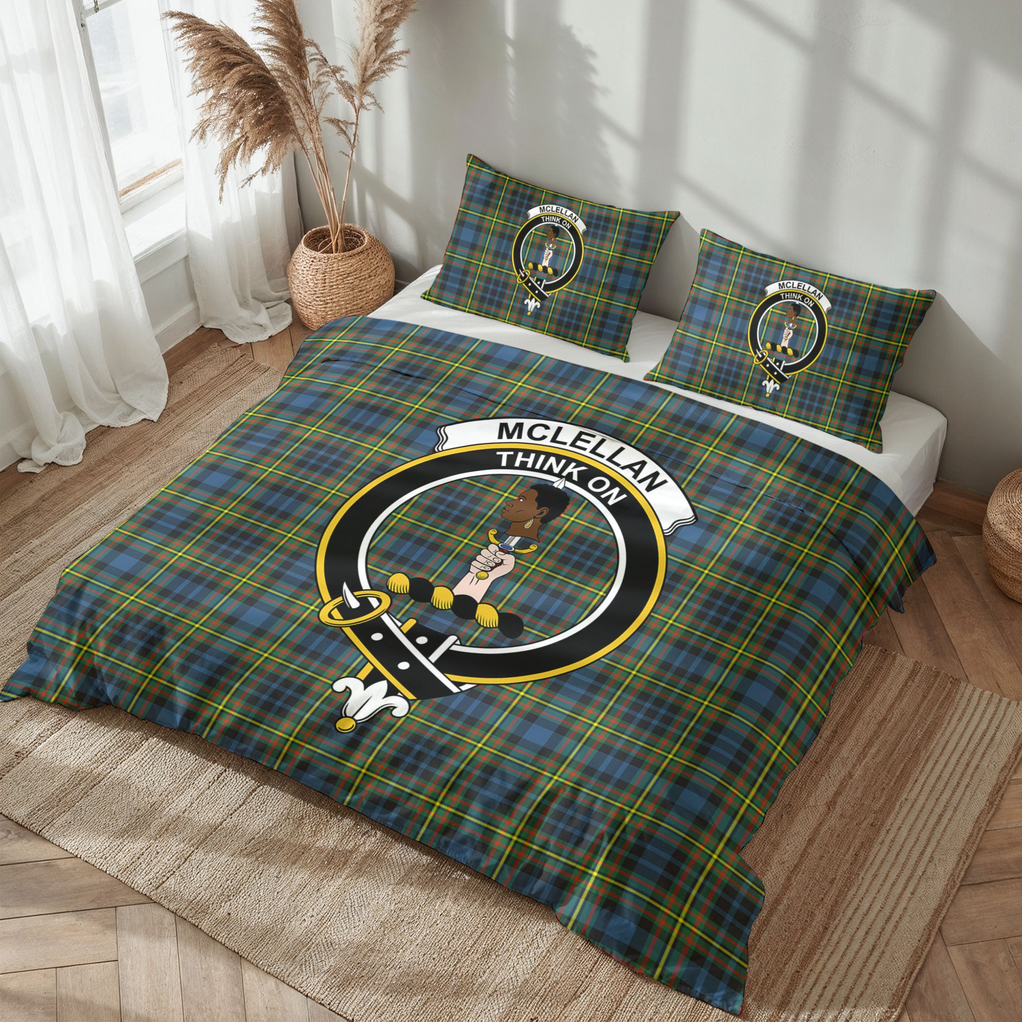 McLellan Ancient Tartan Crest Bedding Set