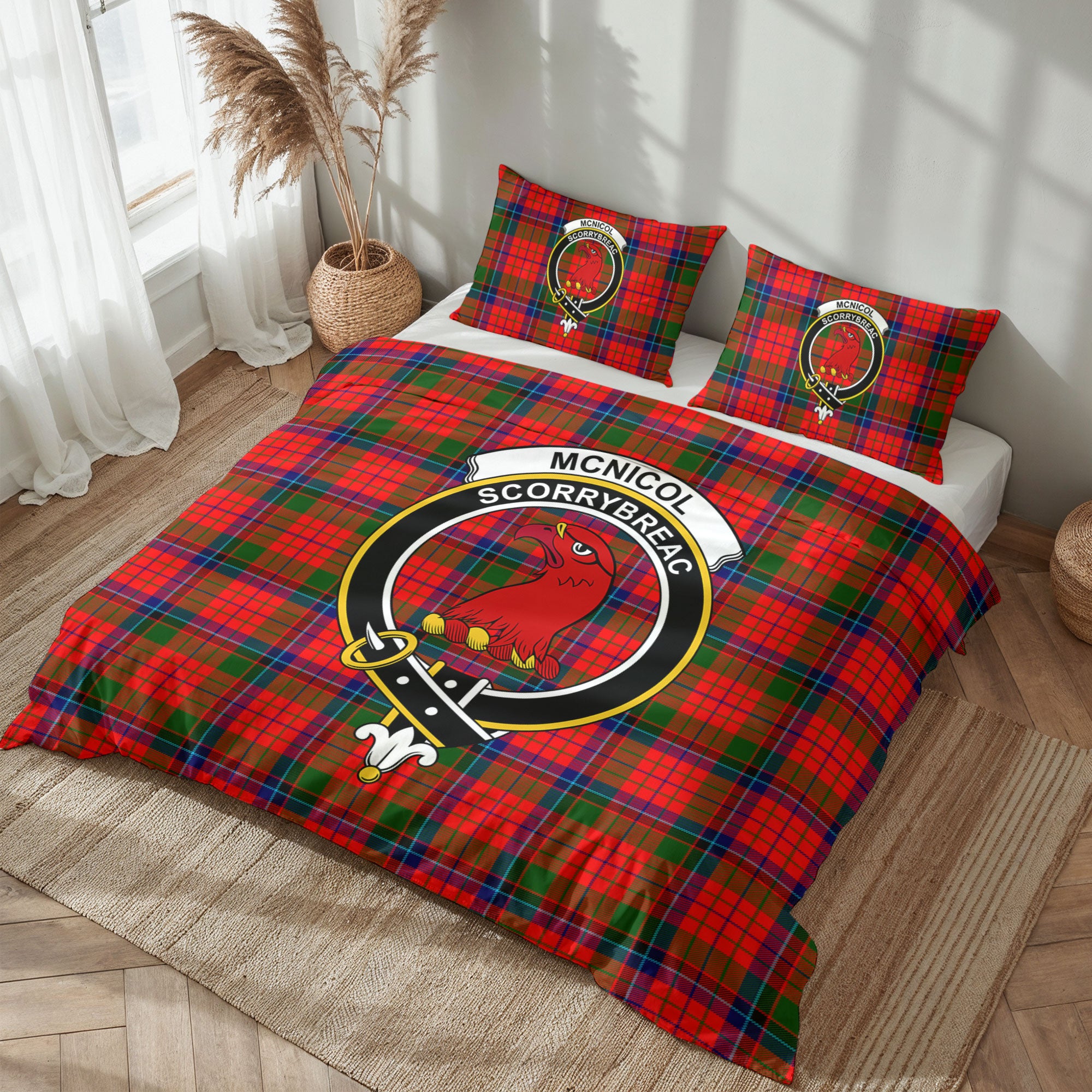 McNicol (of Scorrybreac) Tartan Crest Bedding Set