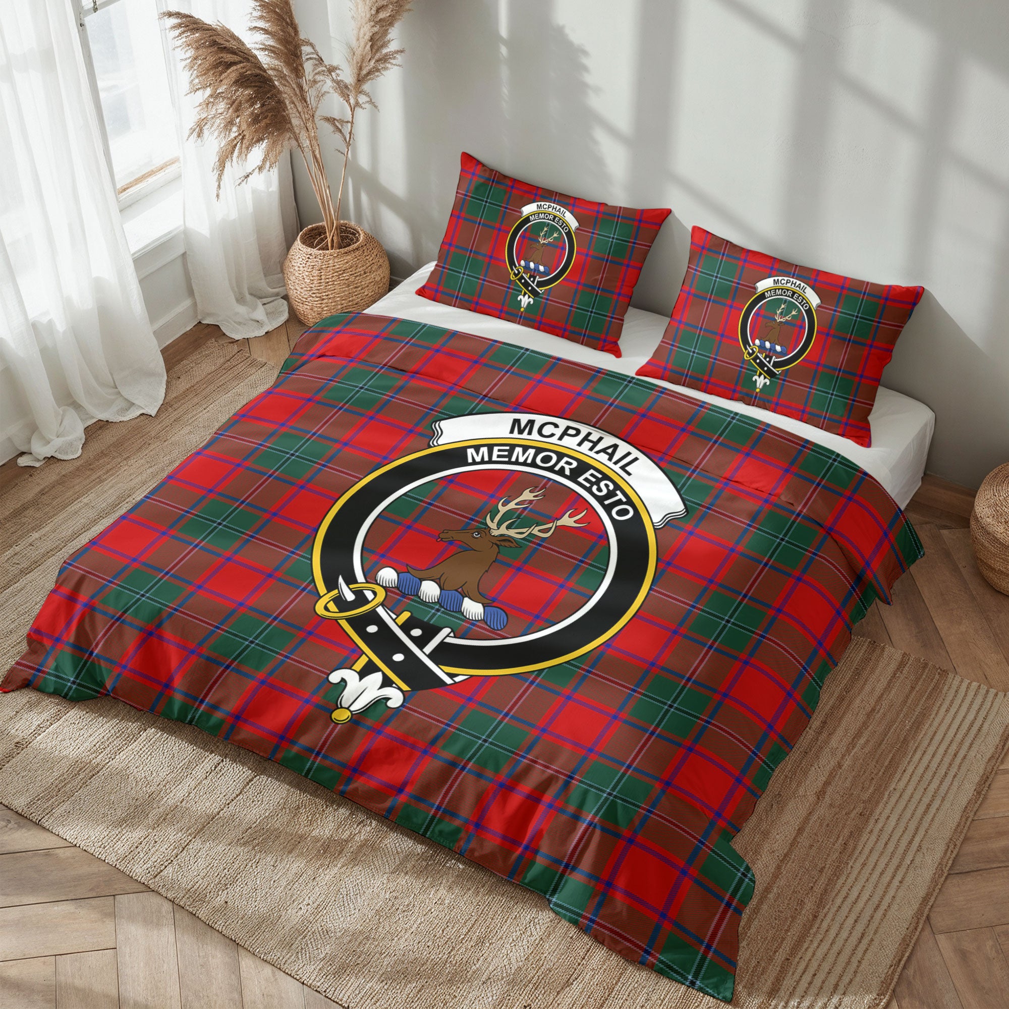 McPhail Clan Tartan Crest Bedding Set